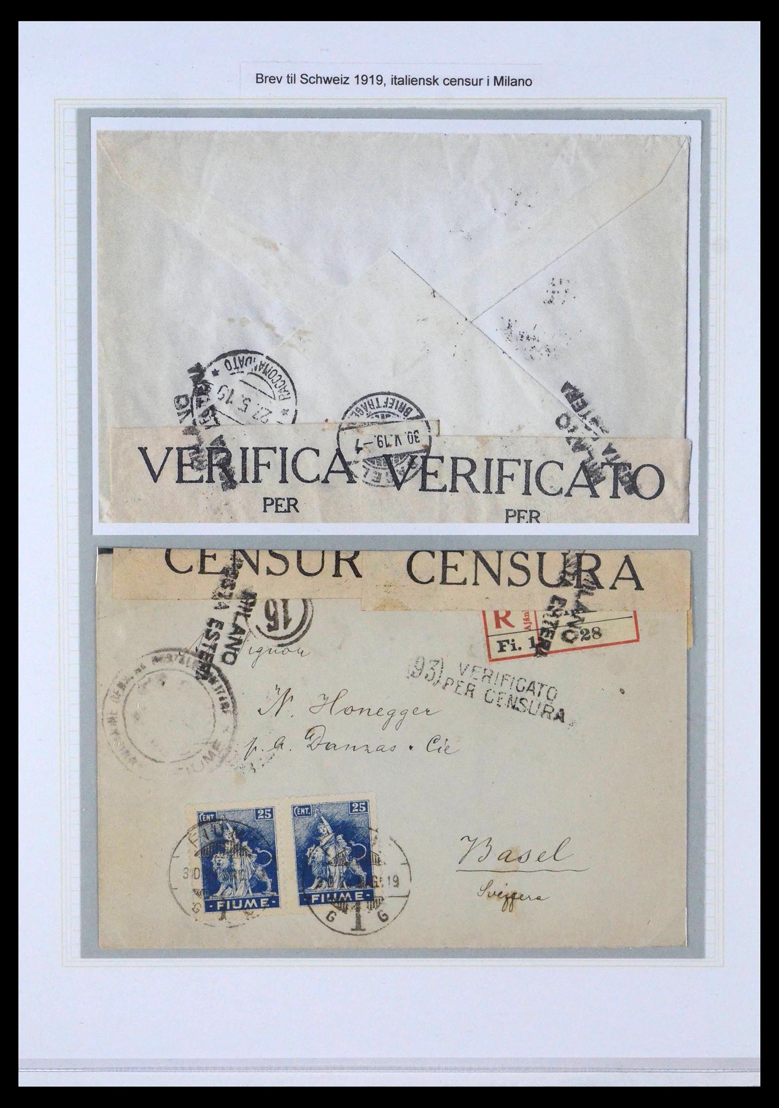 39095 0061 - Stamp collection 39095 Fiume cover collection 1834(!)-1945.