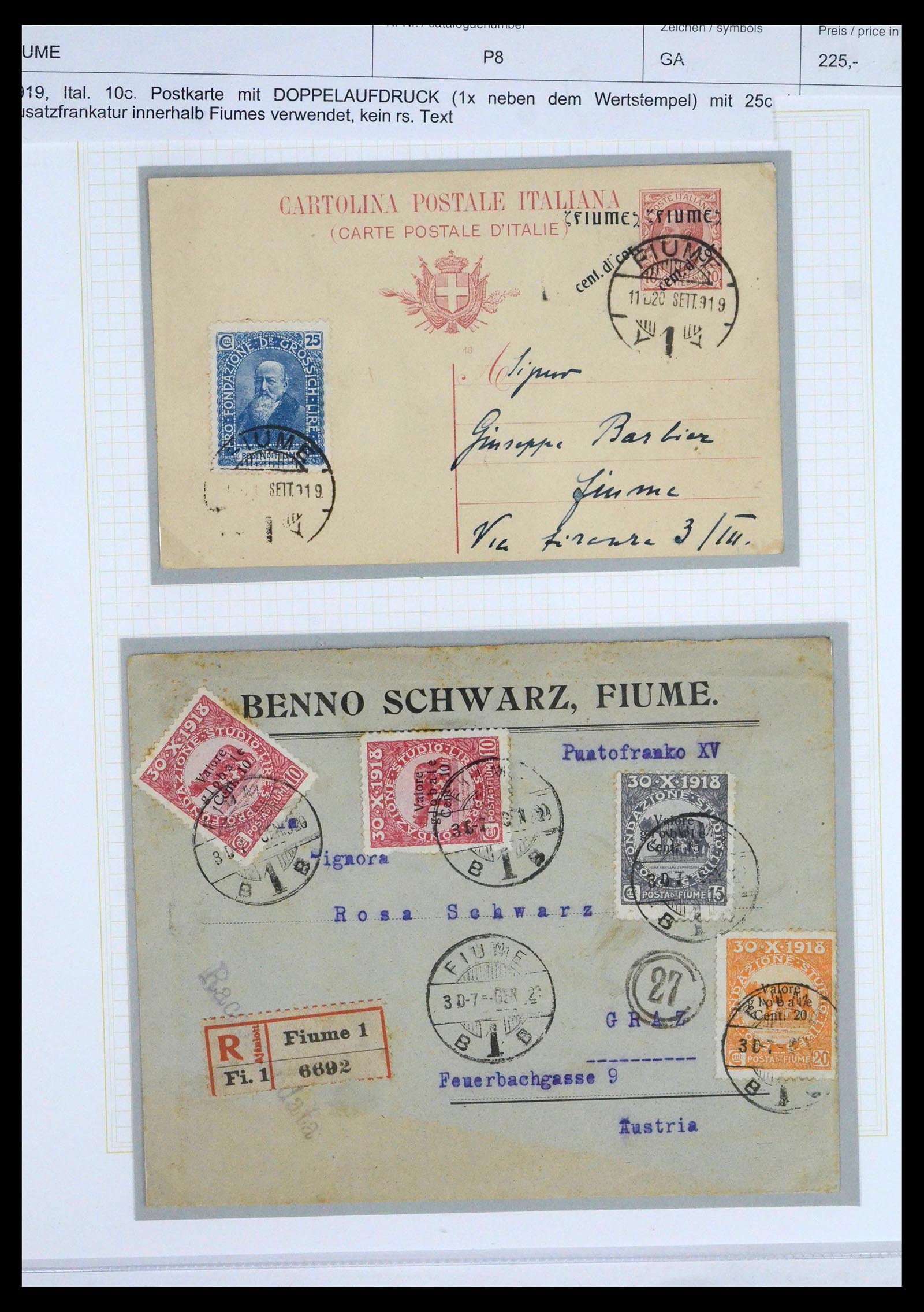 39095 0062 - Stamp collection 39095 Fiume cover collection 1834(!)-1945.