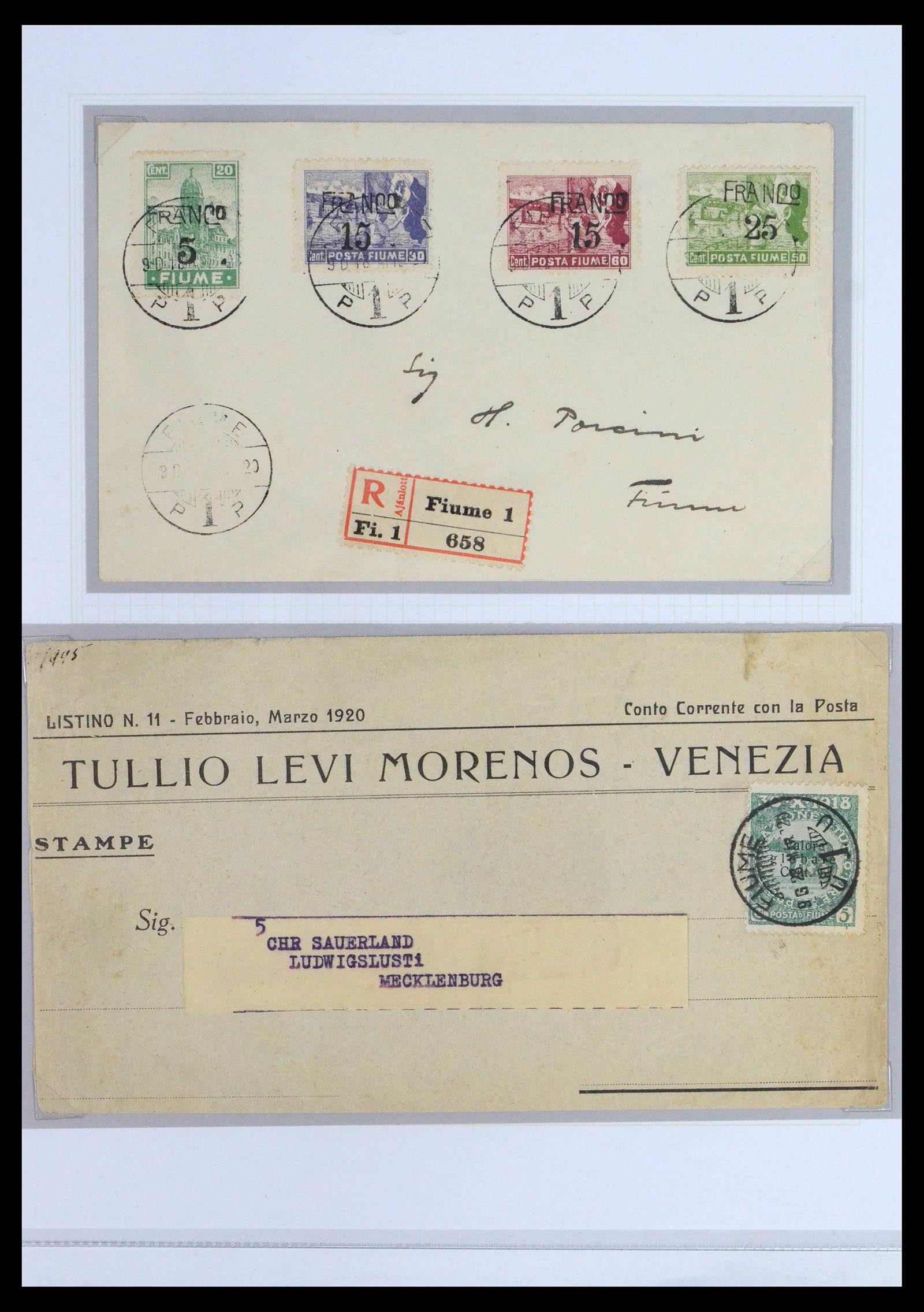 39095 0064 - Stamp collection 39095 Fiume cover collection 1834(!)-1945.