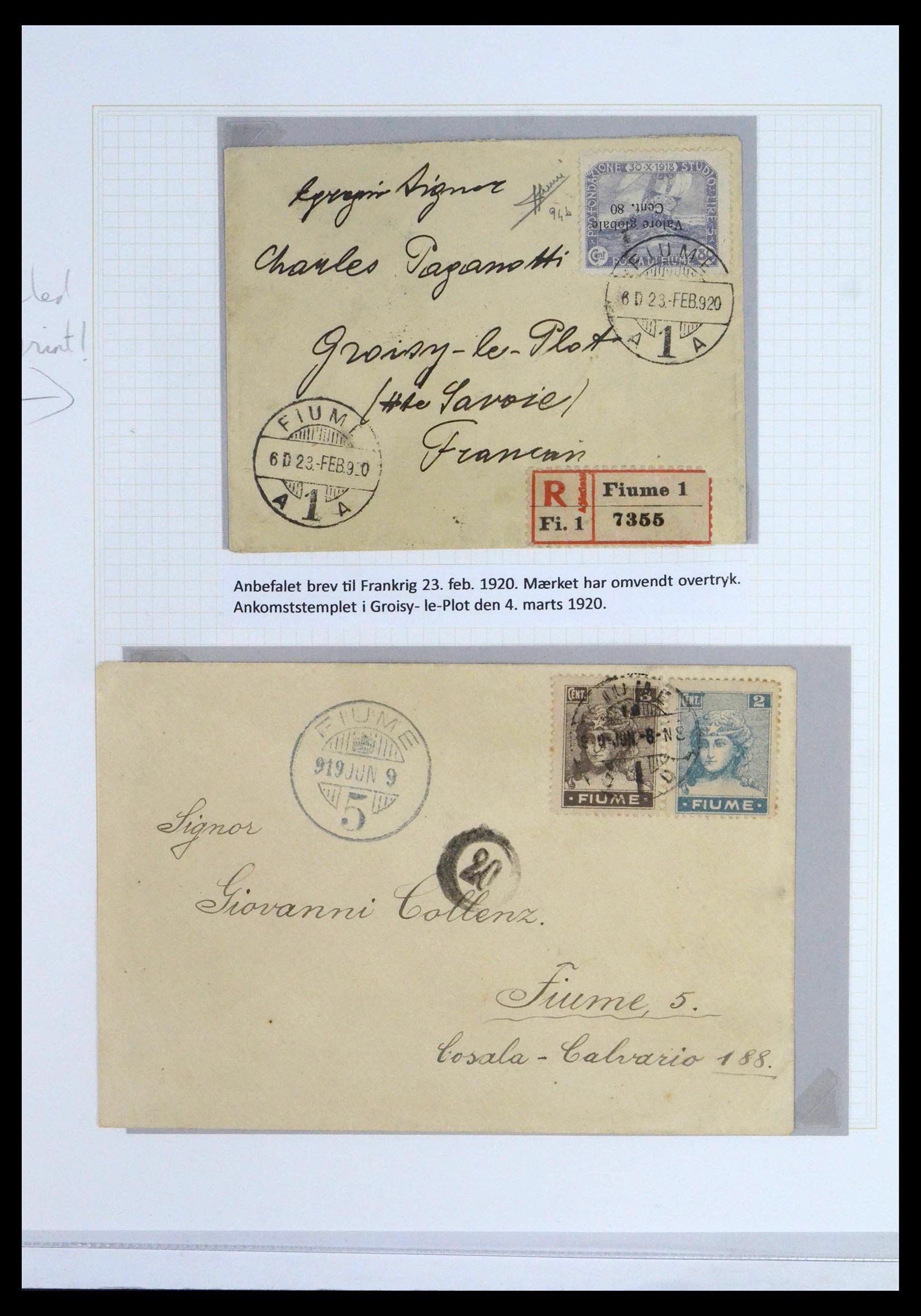 39095 0069 - Stamp collection 39095 Fiume cover collection 1834(!)-1945.