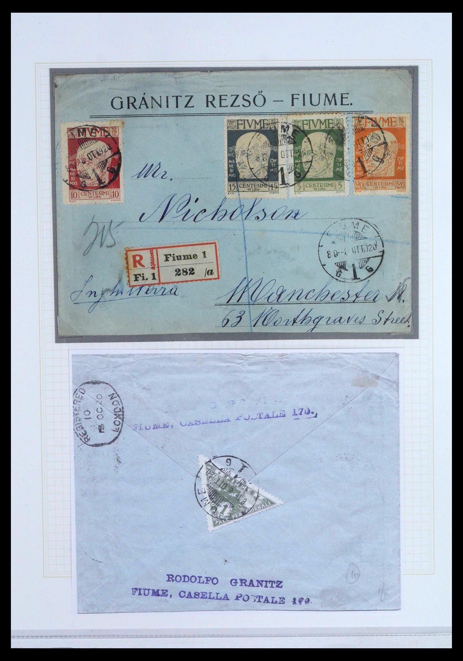 39095 0070 - Stamp collection 39095 Fiume cover collection 1834(!)-1945.