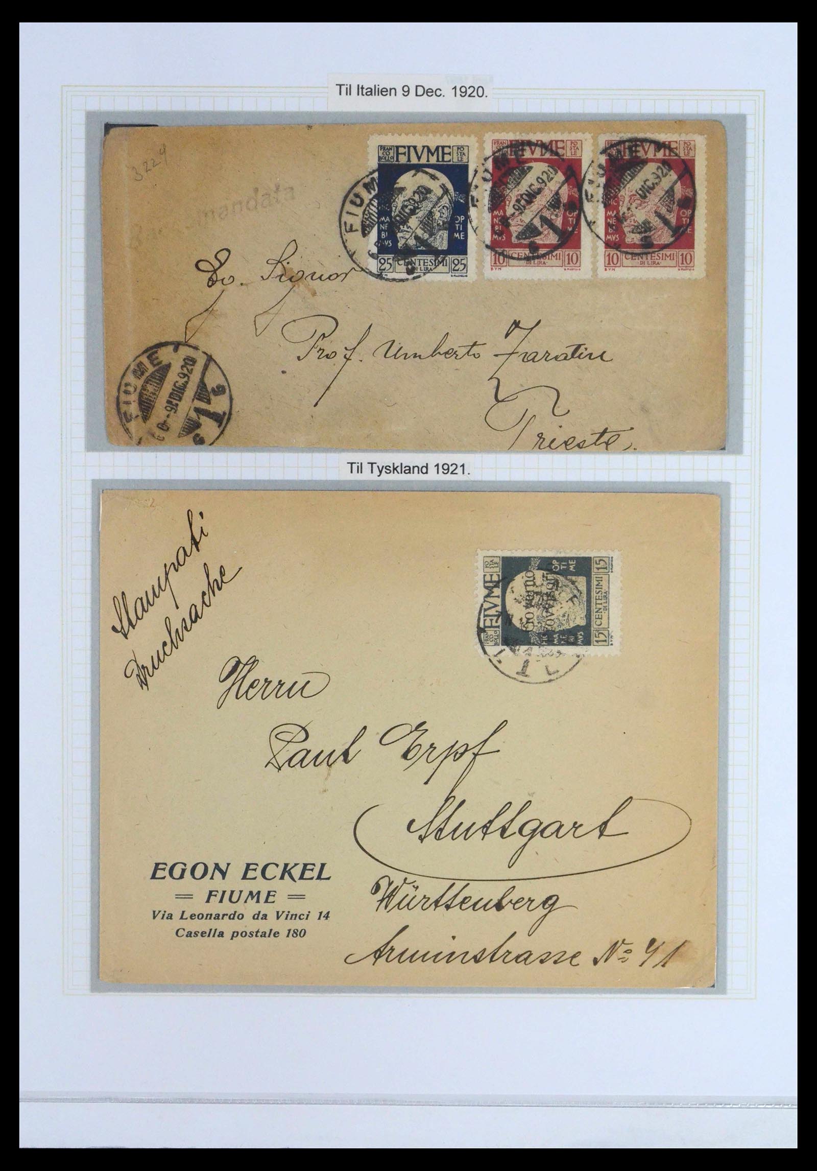 39095 0073 - Stamp collection 39095 Fiume cover collection 1834(!)-1945.