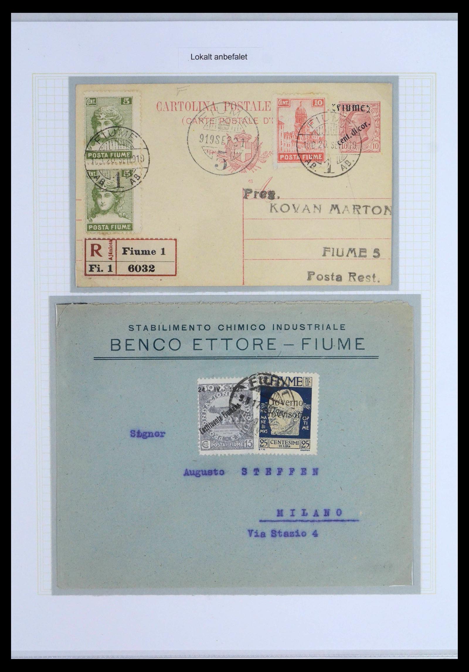 39095 0077 - Stamp collection 39095 Fiume cover collection 1834(!)-1945.