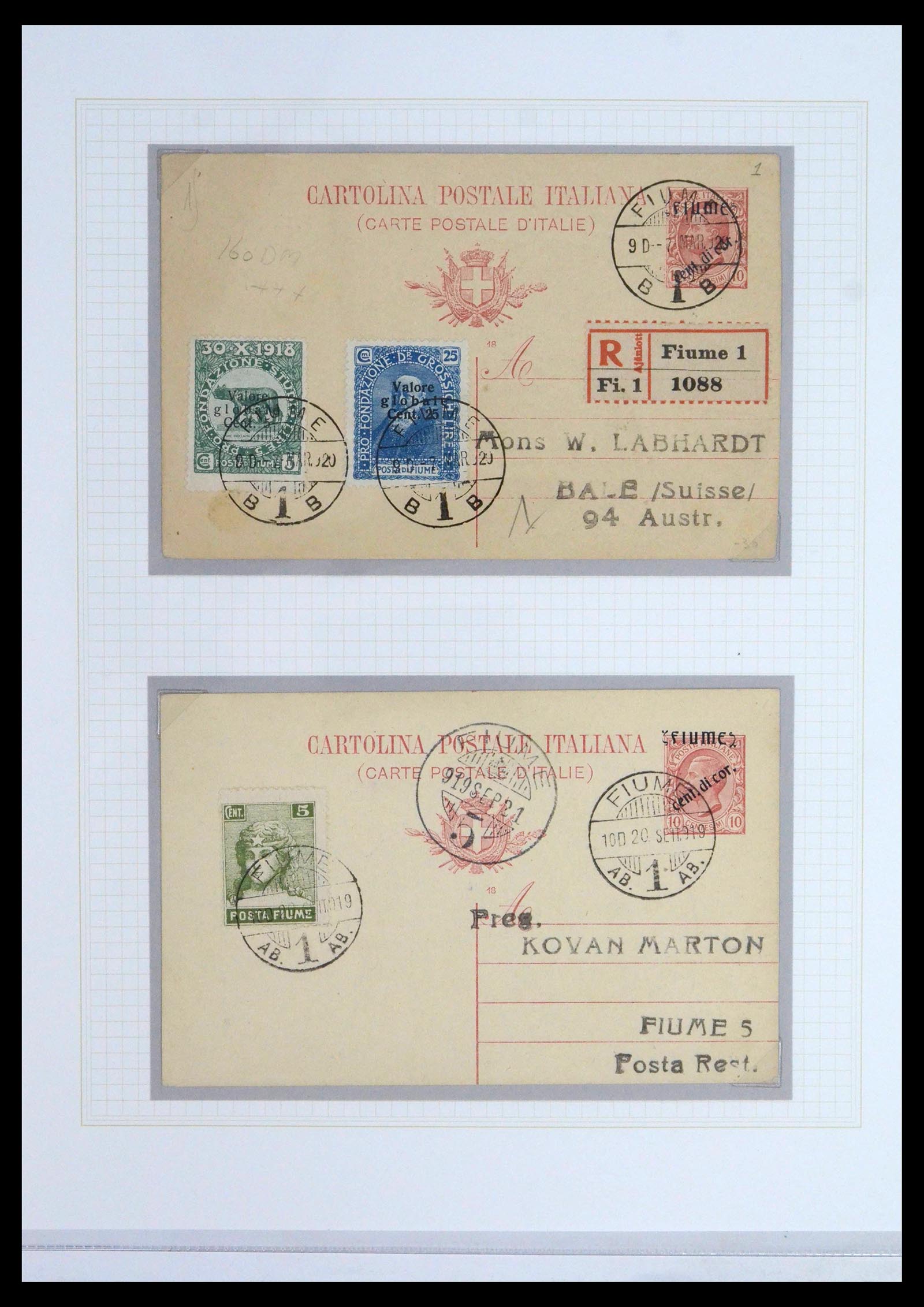 39095 0080 - Stamp collection 39095 Fiume cover collection 1834(!)-1945.