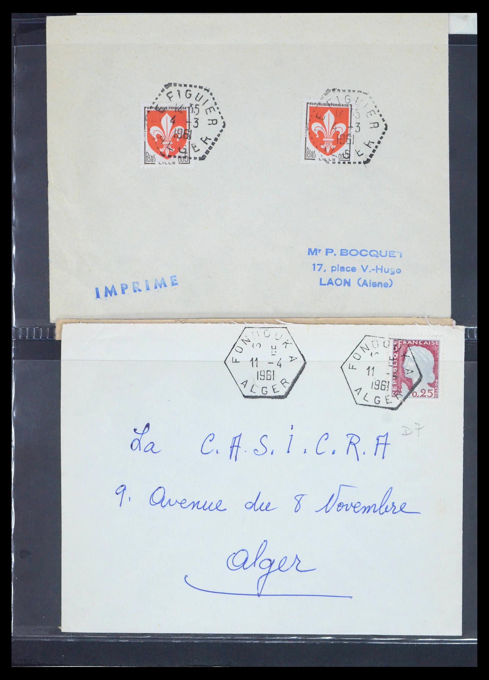 39113 0017 - Postzegelverzameling 39113 Algerije oude brieven 1954-1961.