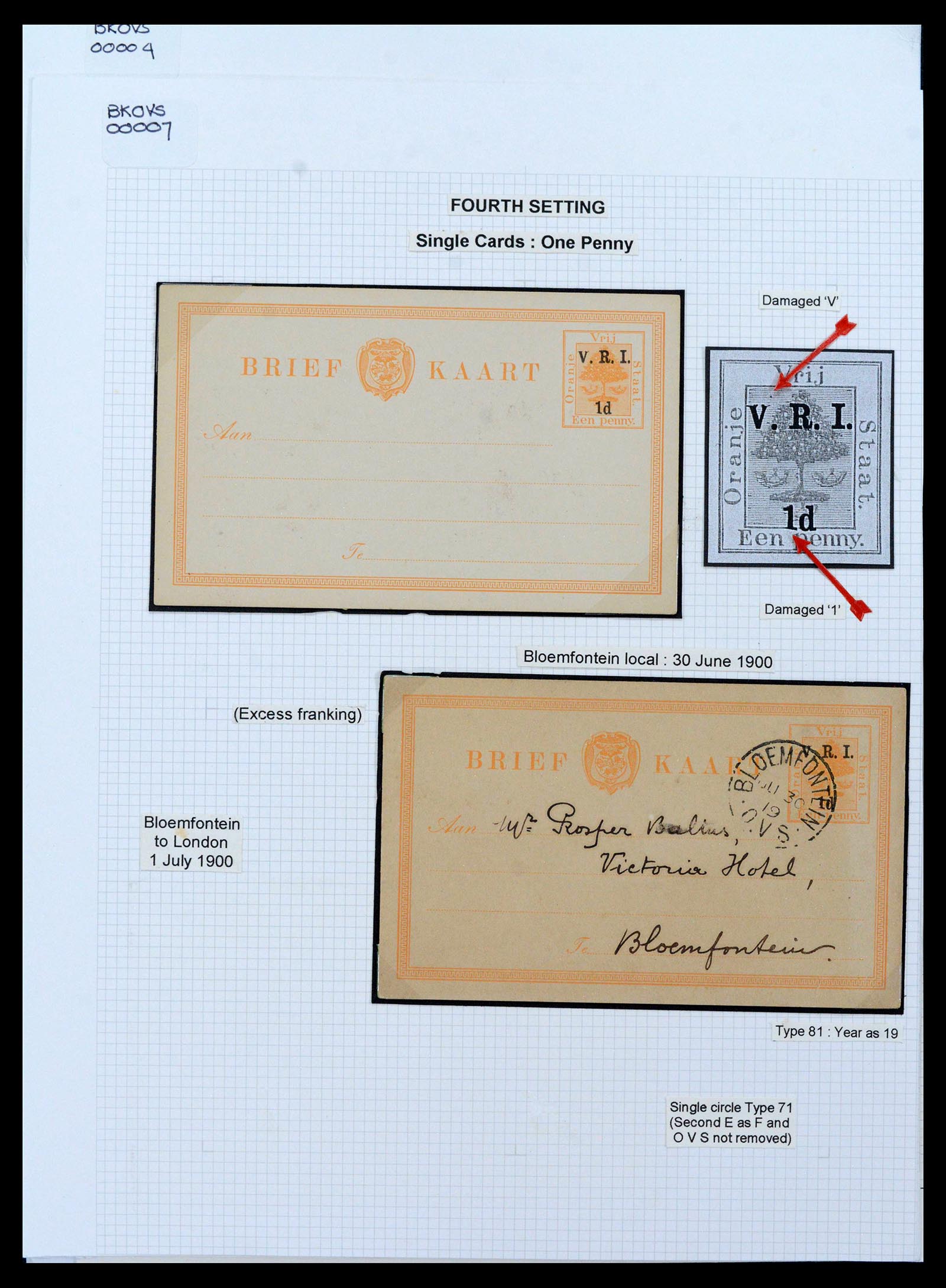 39127 0017 - Stamp collection 39127 Orange free state postal stationeries 1885-1913.