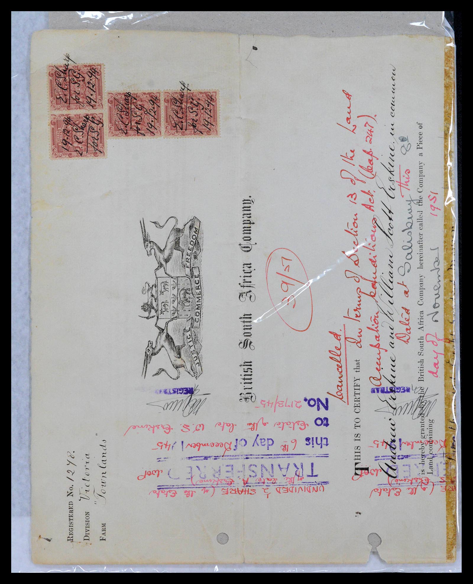 39163 0001 - Postzegelverzameling 39163 Rhodesië 1894-1935.