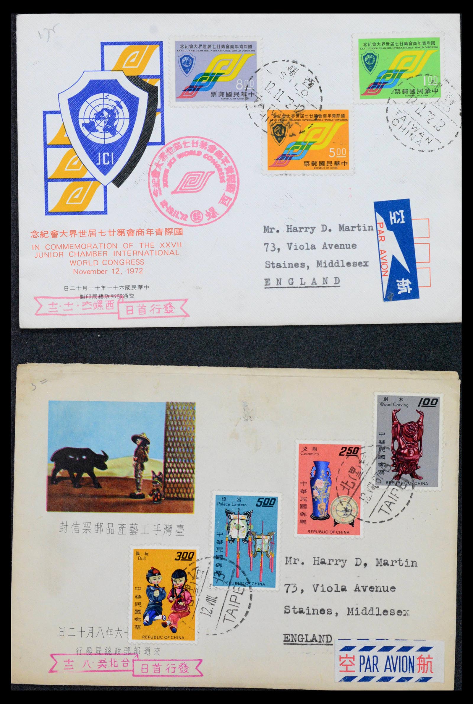 39206 0001 - Postzegelverzameling 39206 China en Taiwan brieven 1946-1985.