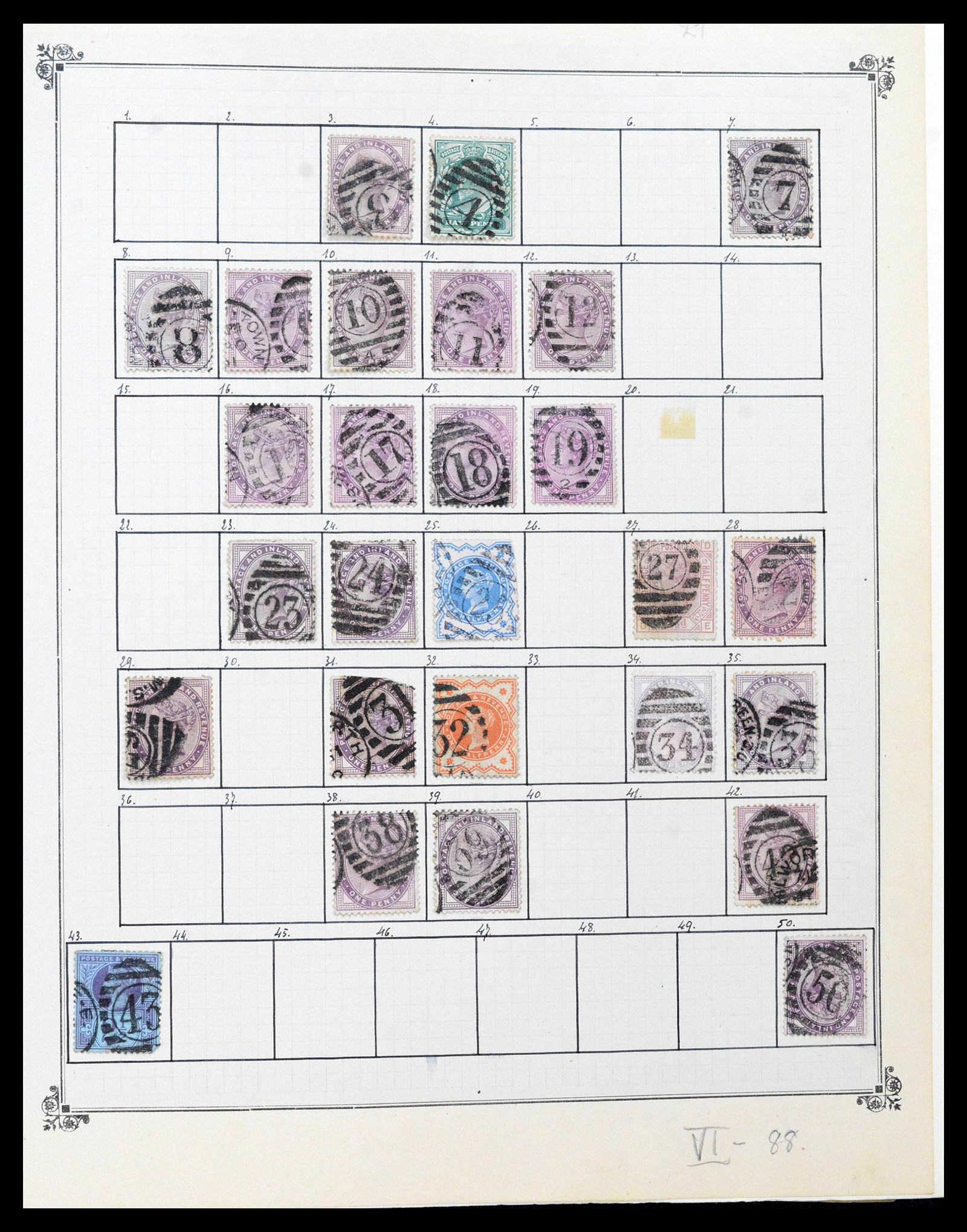 39266 0021 - Postzegelverzameling 39266 Engeland stempels 1880-1930.