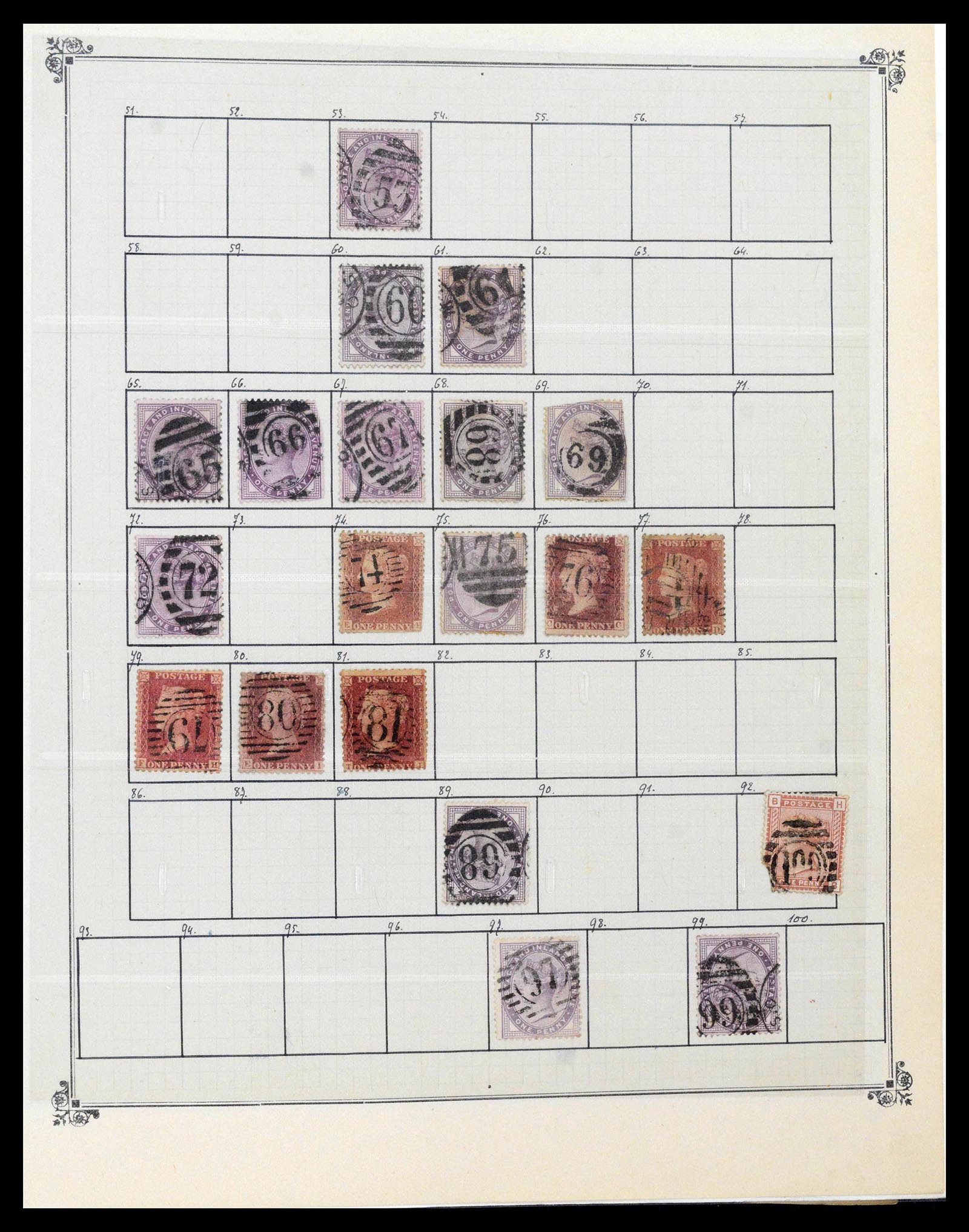 39266 0022 - Postzegelverzameling 39266 Engeland stempels 1880-1930.