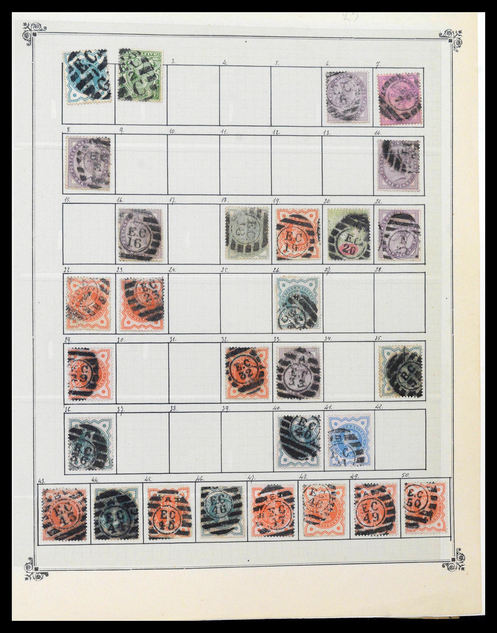 39266 0024 - Postzegelverzameling 39266 Engeland stempels 1880-1930.