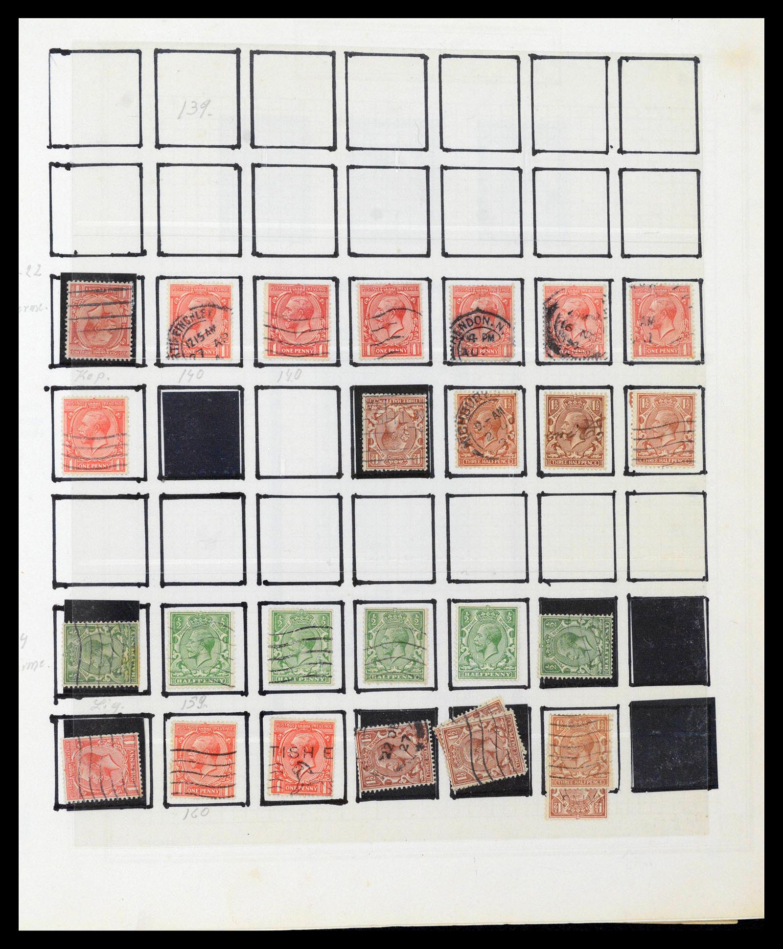 39266 0029 - Postzegelverzameling 39266 Engeland stempels 1880-1930.