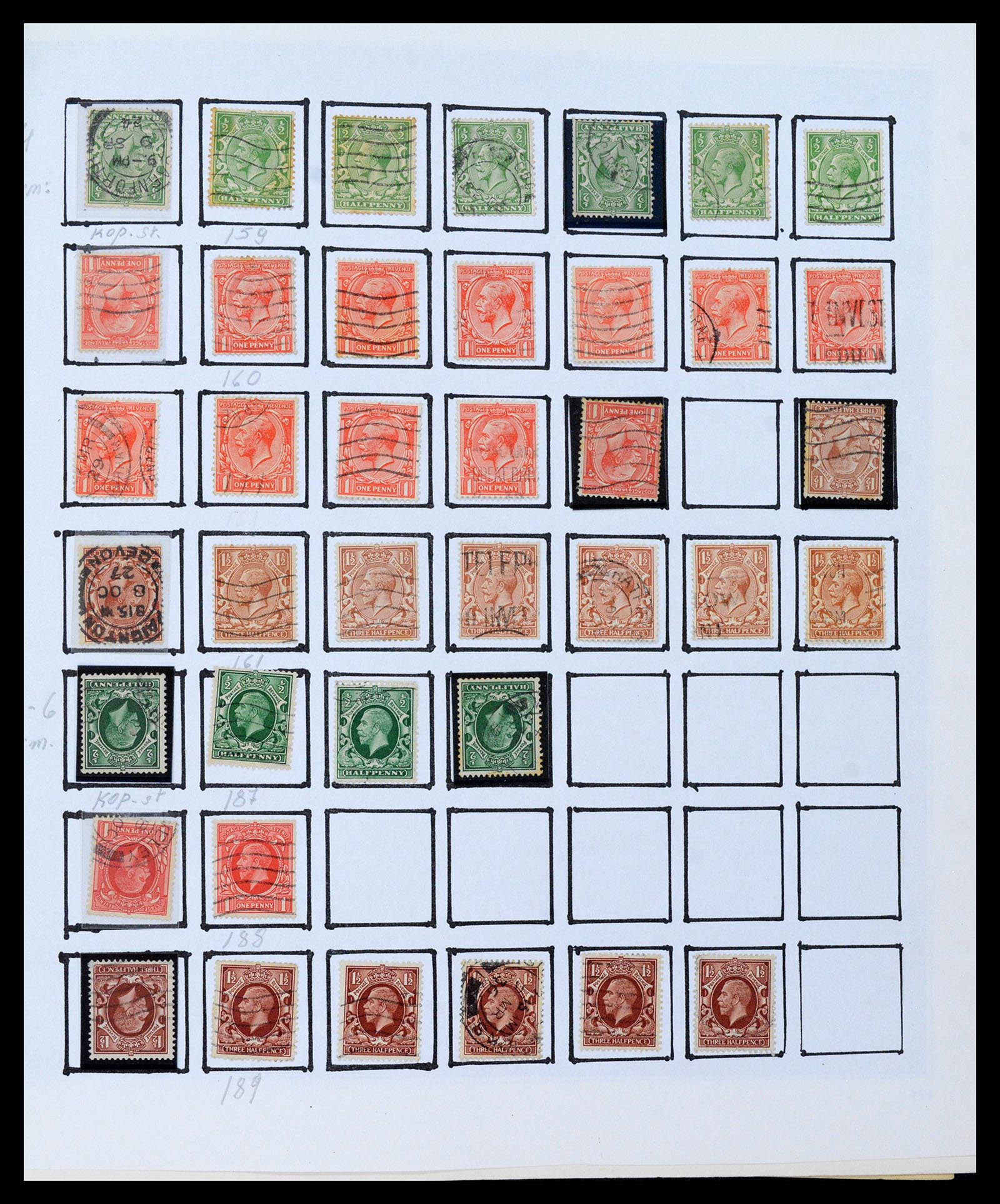 39266 0030 - Postzegelverzameling 39266 Engeland stempels 1880-1930.