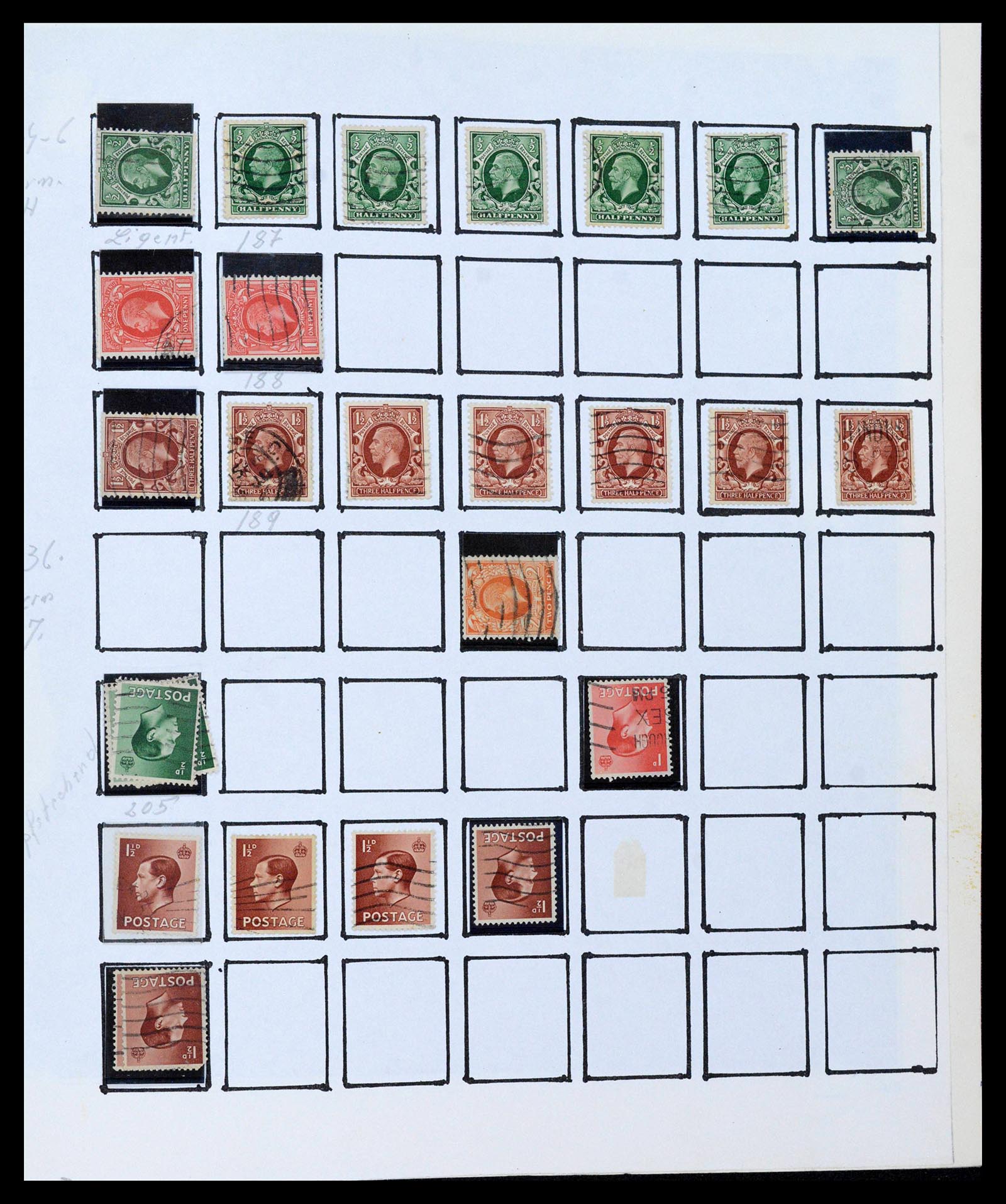 39266 0032 - Postzegelverzameling 39266 Engeland stempels 1880-1930.