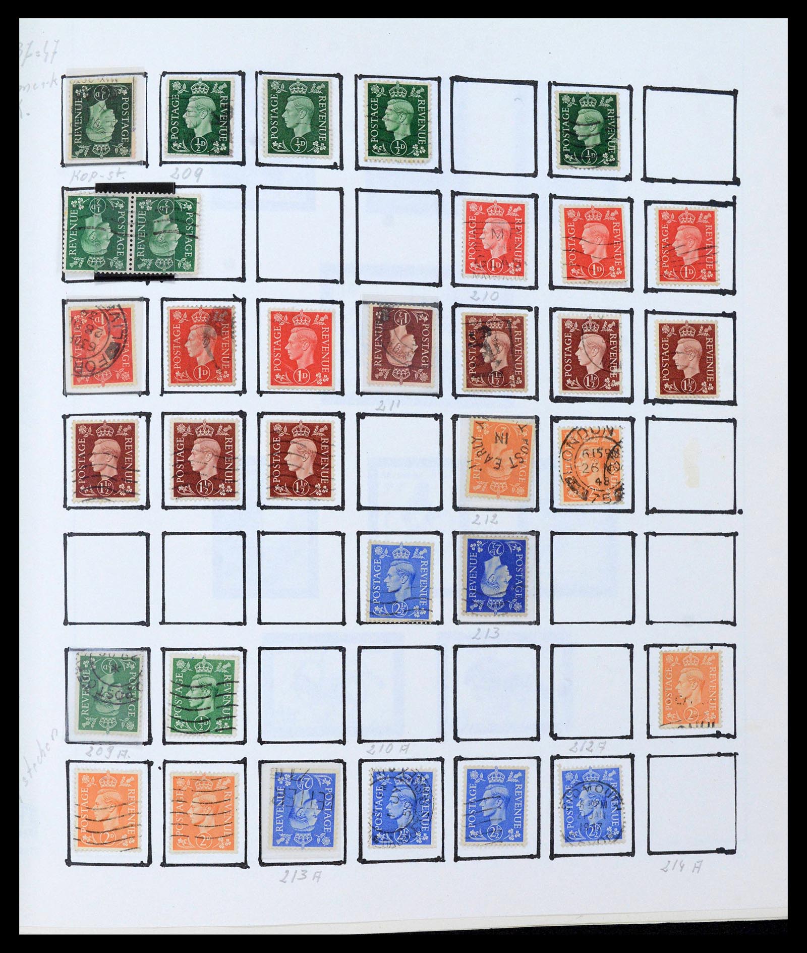 39266 0033 - Postzegelverzameling 39266 Engeland stempels 1880-1930.