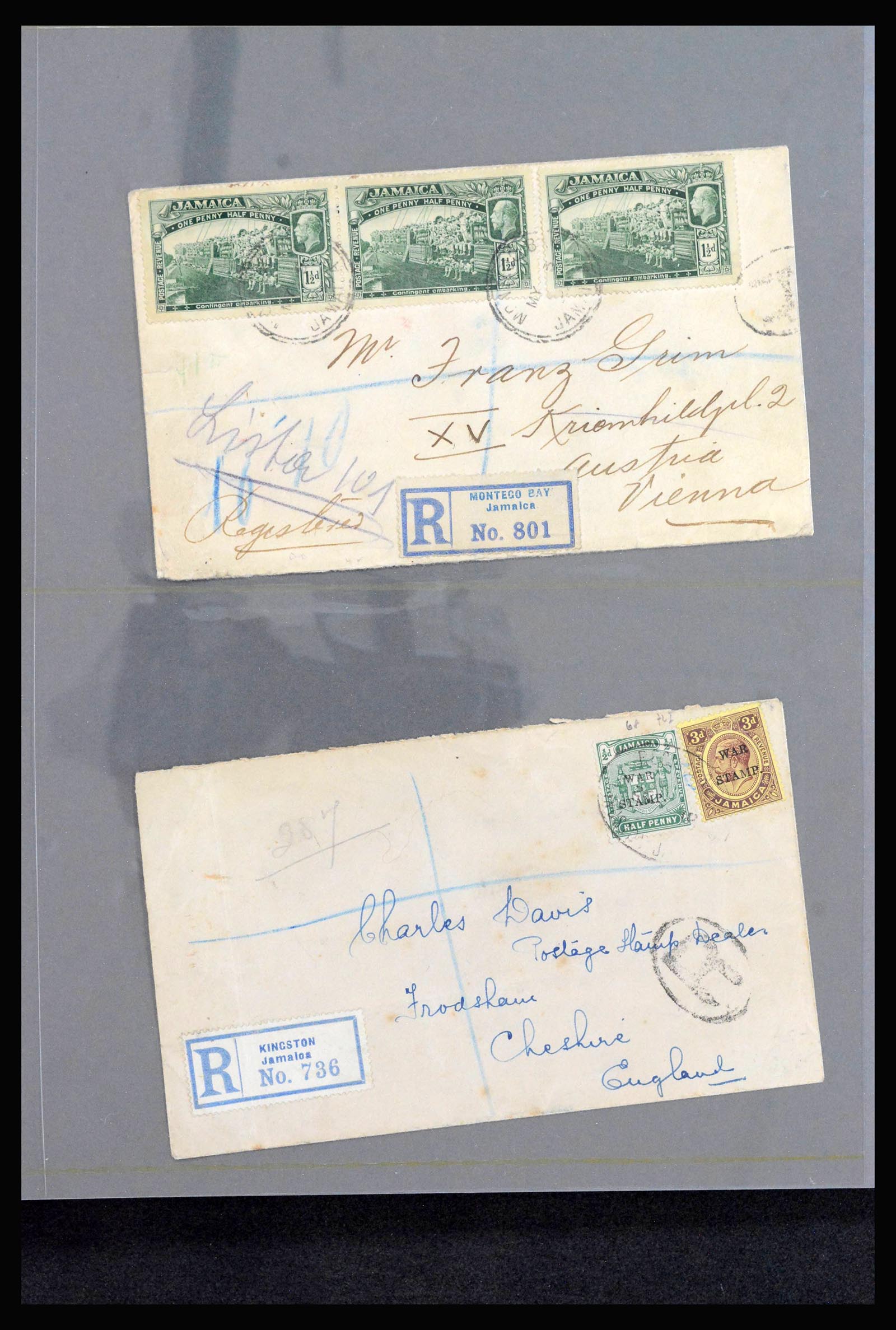 39337 0004 - Stamp collection 39337 Jamaica covers 1810(!)-1980.