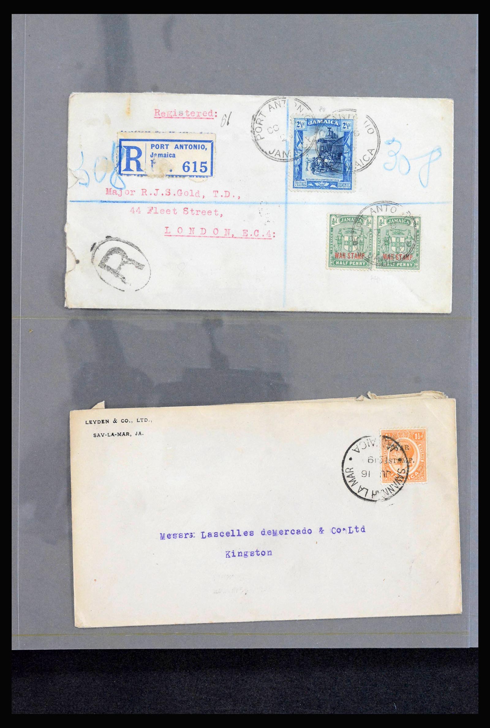 39337 0005 - Stamp collection 39337 Jamaica covers 1810(!)-1980.