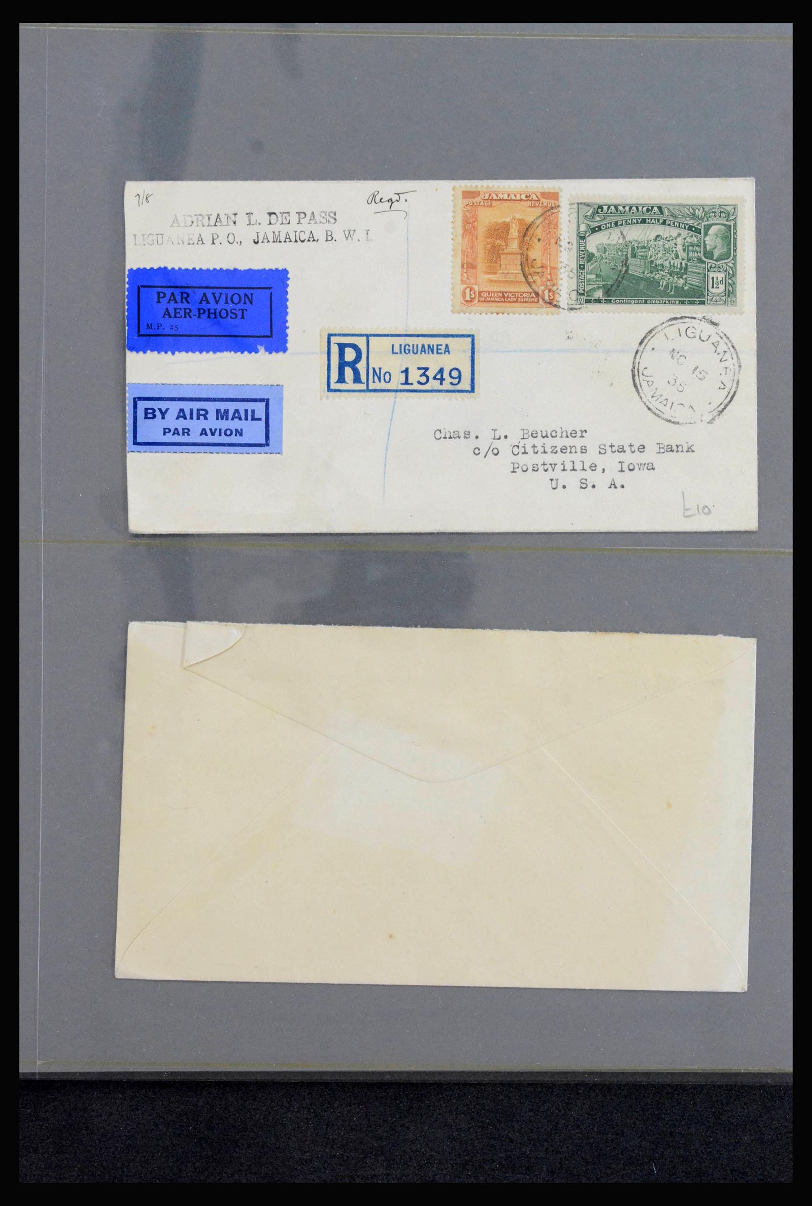 39337 0010 - Stamp collection 39337 Jamaica covers 1810(!)-1980.