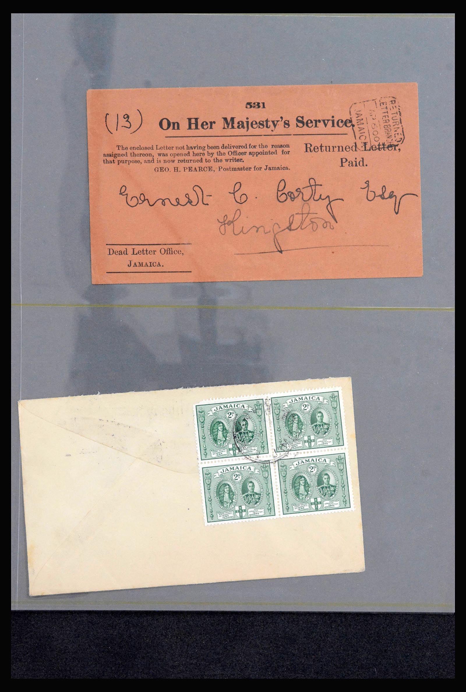 39337 0013 - Stamp collection 39337 Jamaica covers 1810(!)-1980.