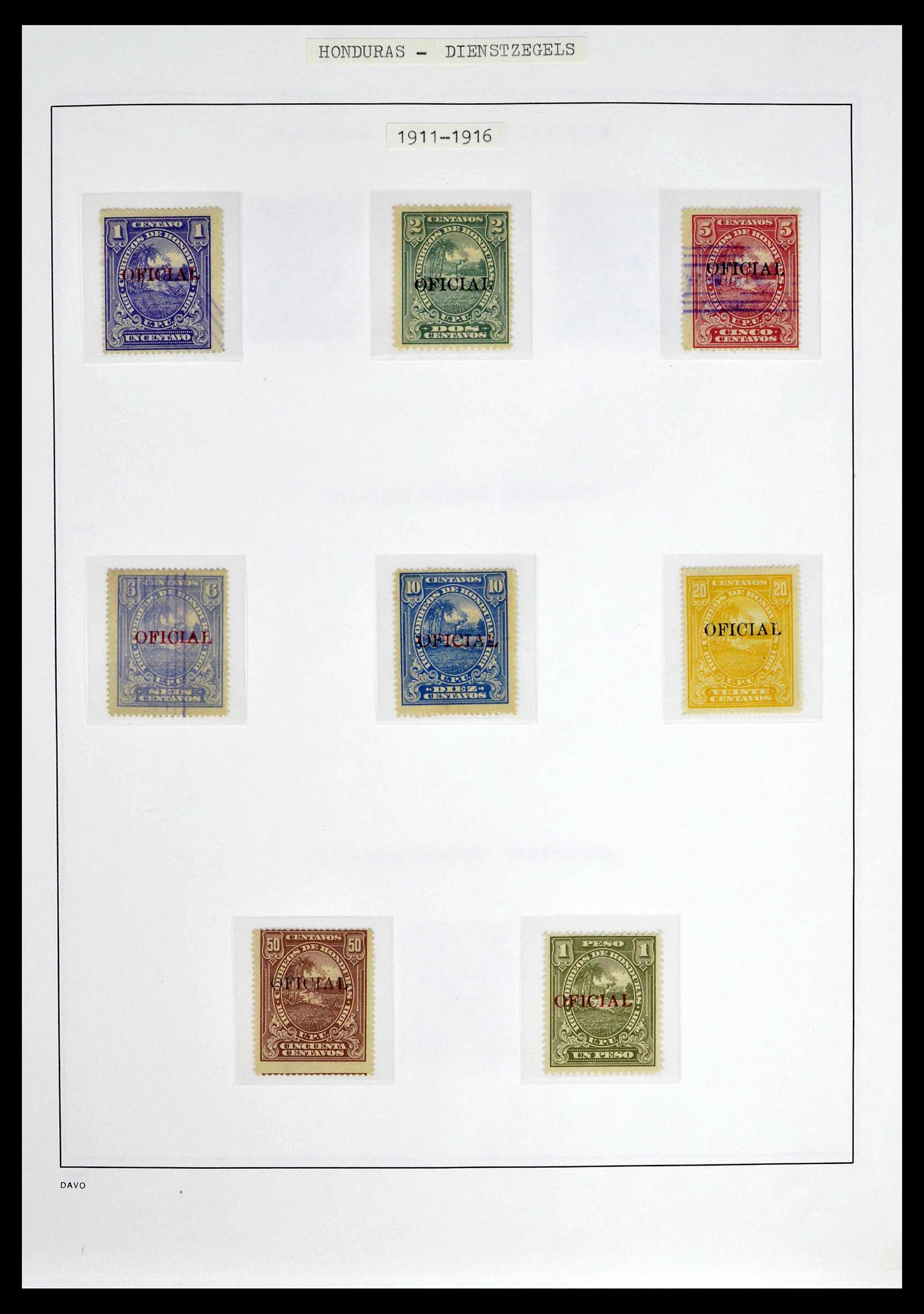 39404 0007 - Stamp collection 39404 Honduras service stamps 1890-1974.