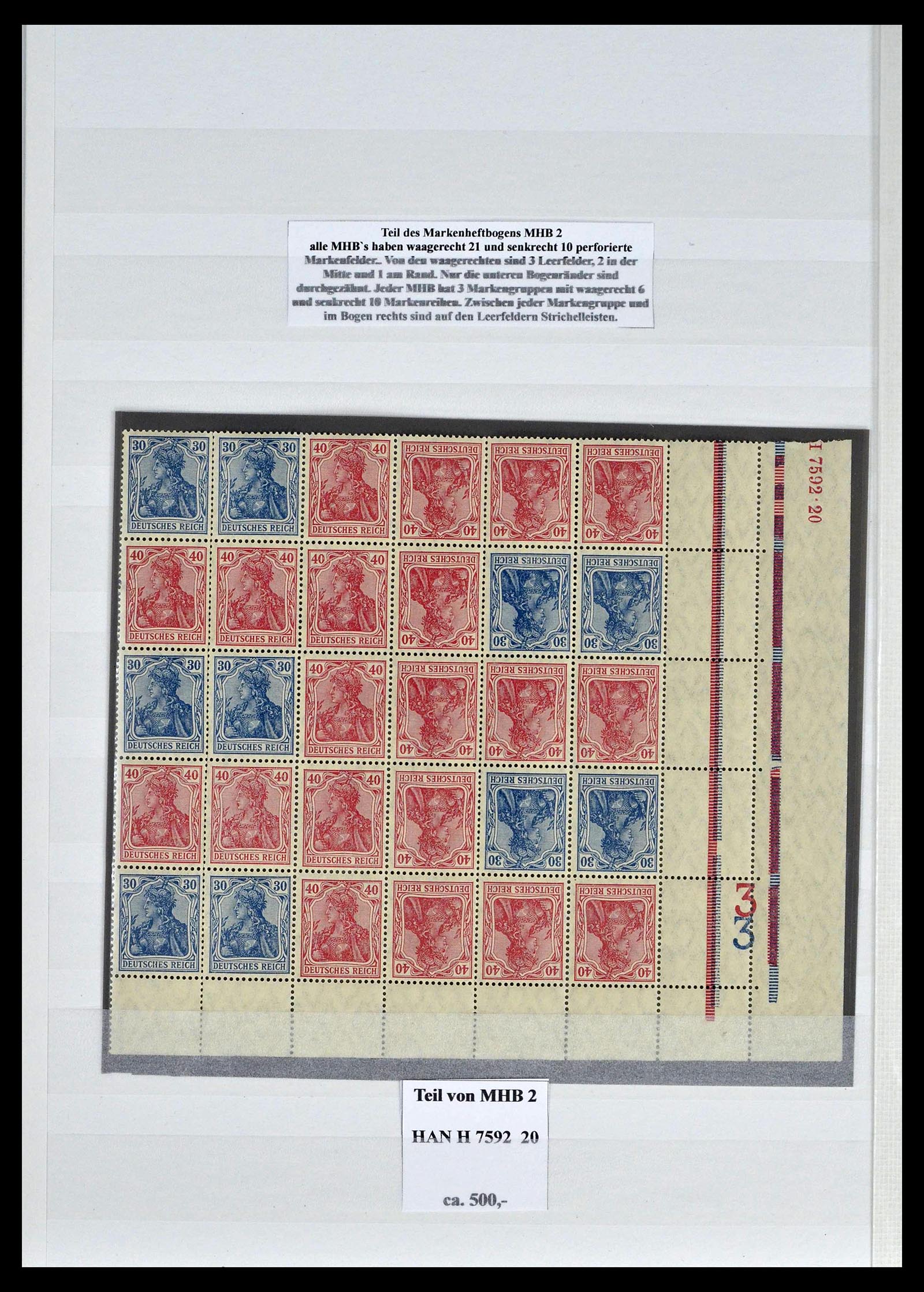 39405 0002 - Stamp collection 39405 German Reich combinations 1910-1921.