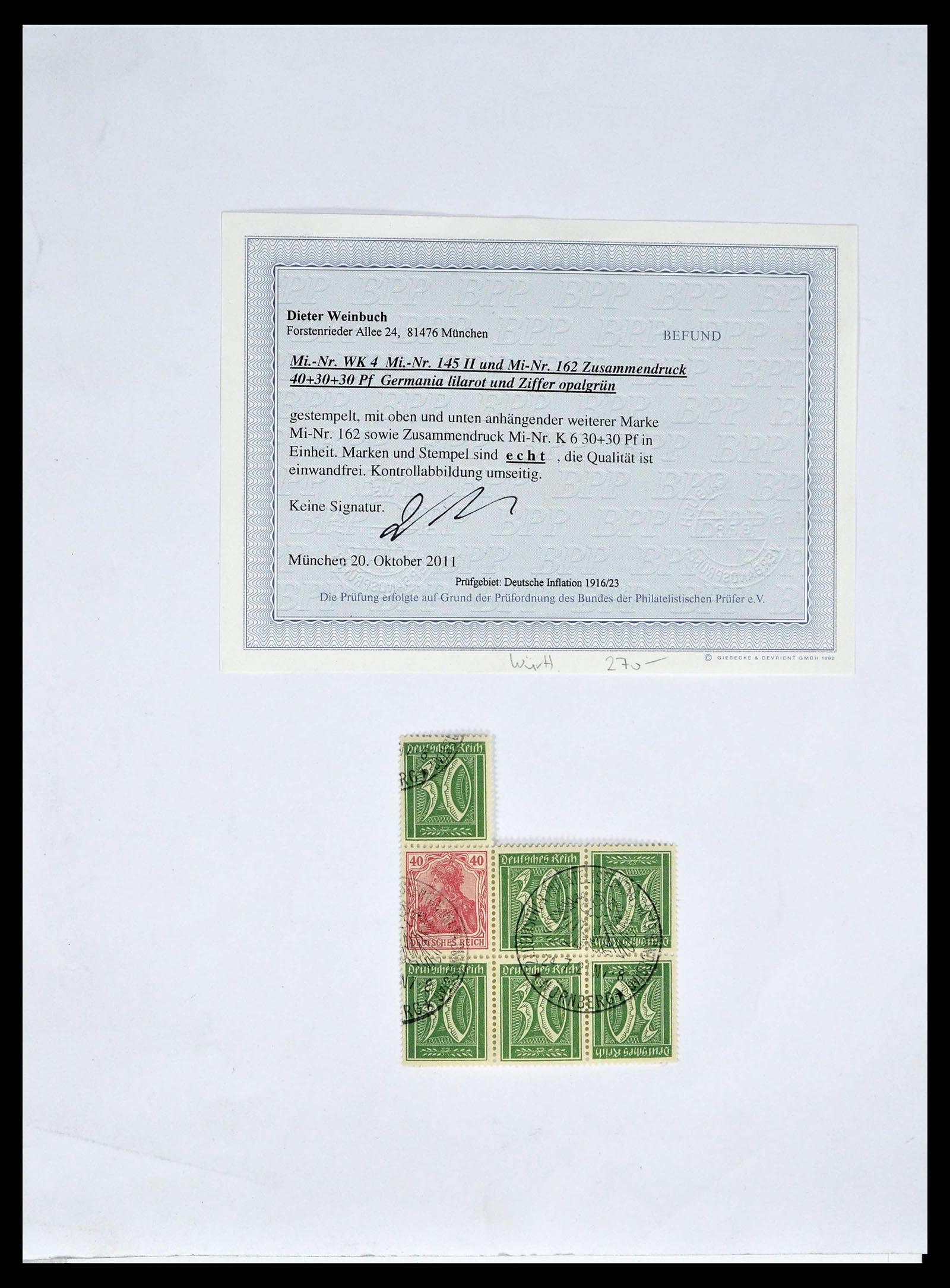 39405 0004 - Stamp collection 39405 German Reich combinations 1910-1921.