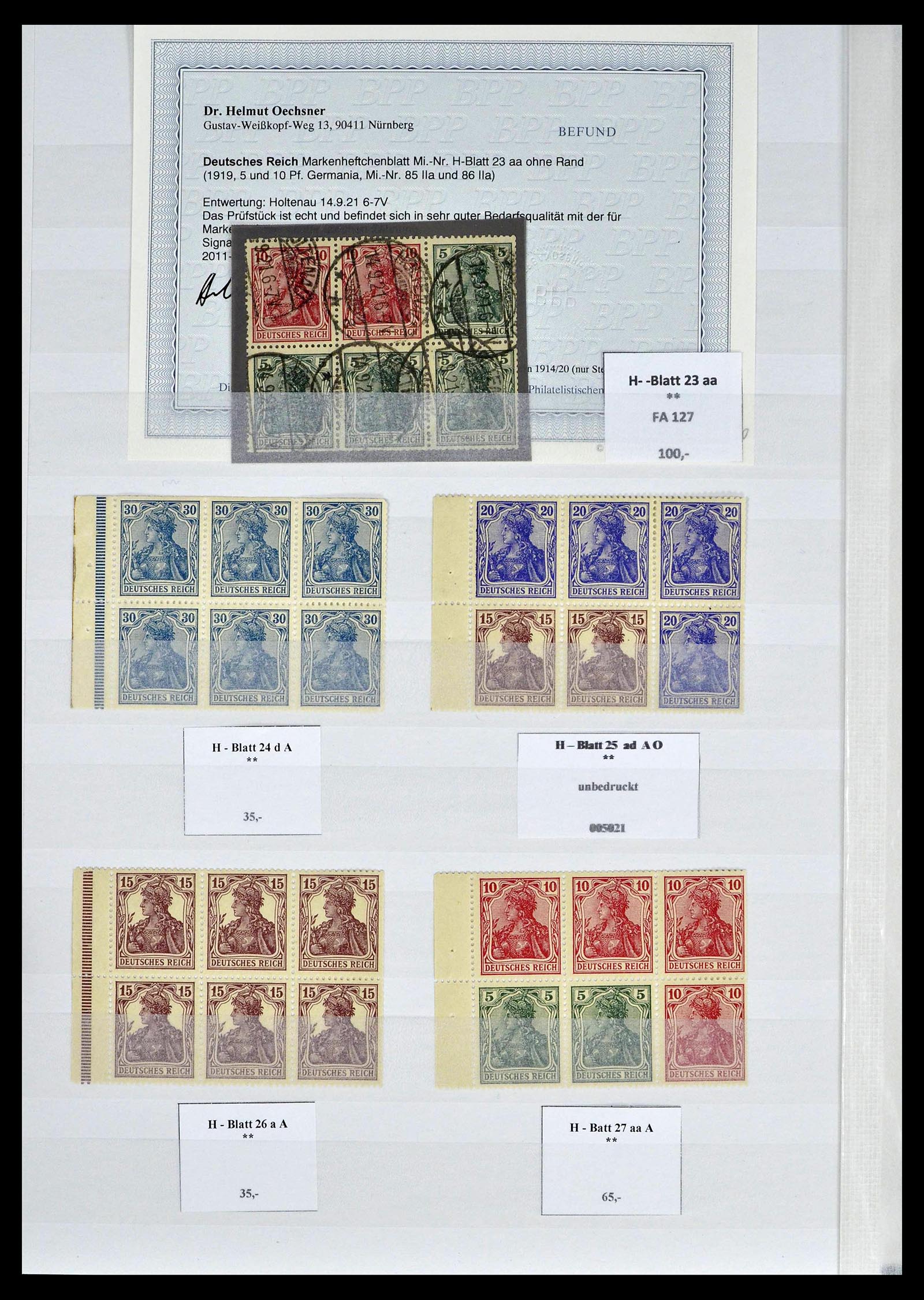 39405 0007 - Stamp collection 39405 German Reich combinations 1910-1921.