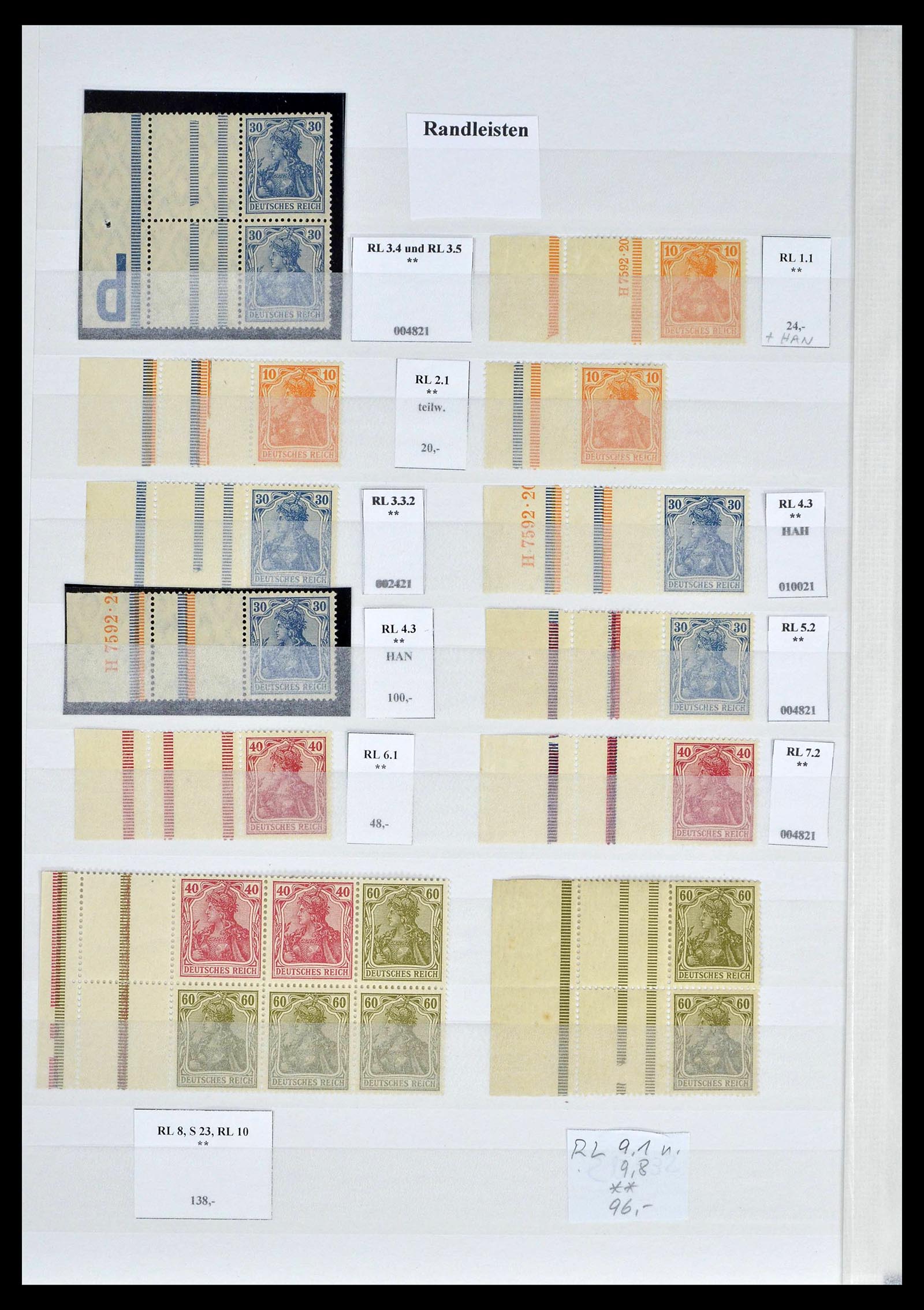 39405 0009 - Stamp collection 39405 German Reich combinations 1910-1921.