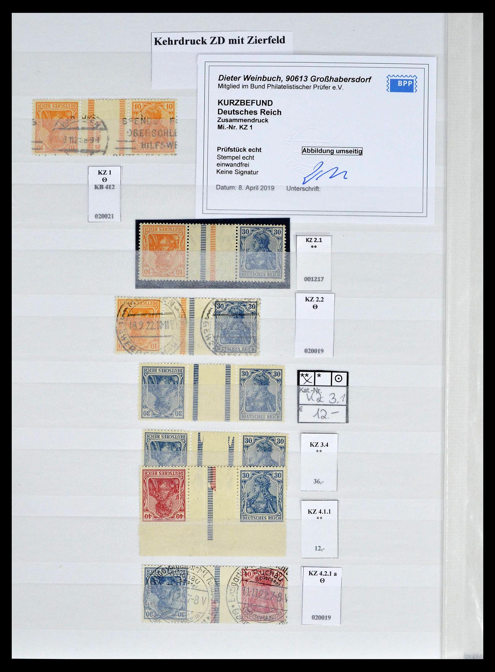 39405 0011 - Stamp collection 39405 German Reich combinations 1910-1921.