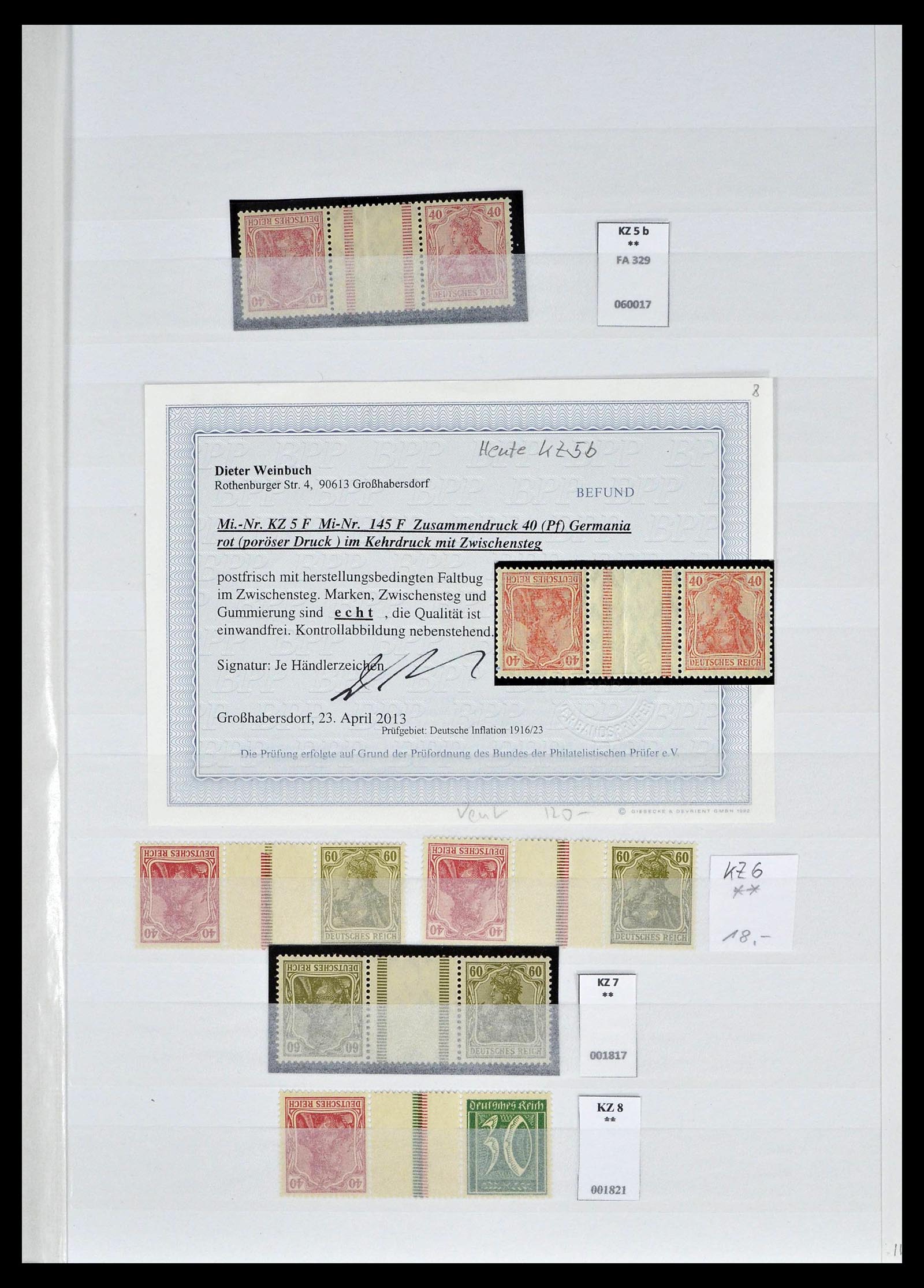 39405 0012 - Stamp collection 39405 German Reich combinations 1910-1921.