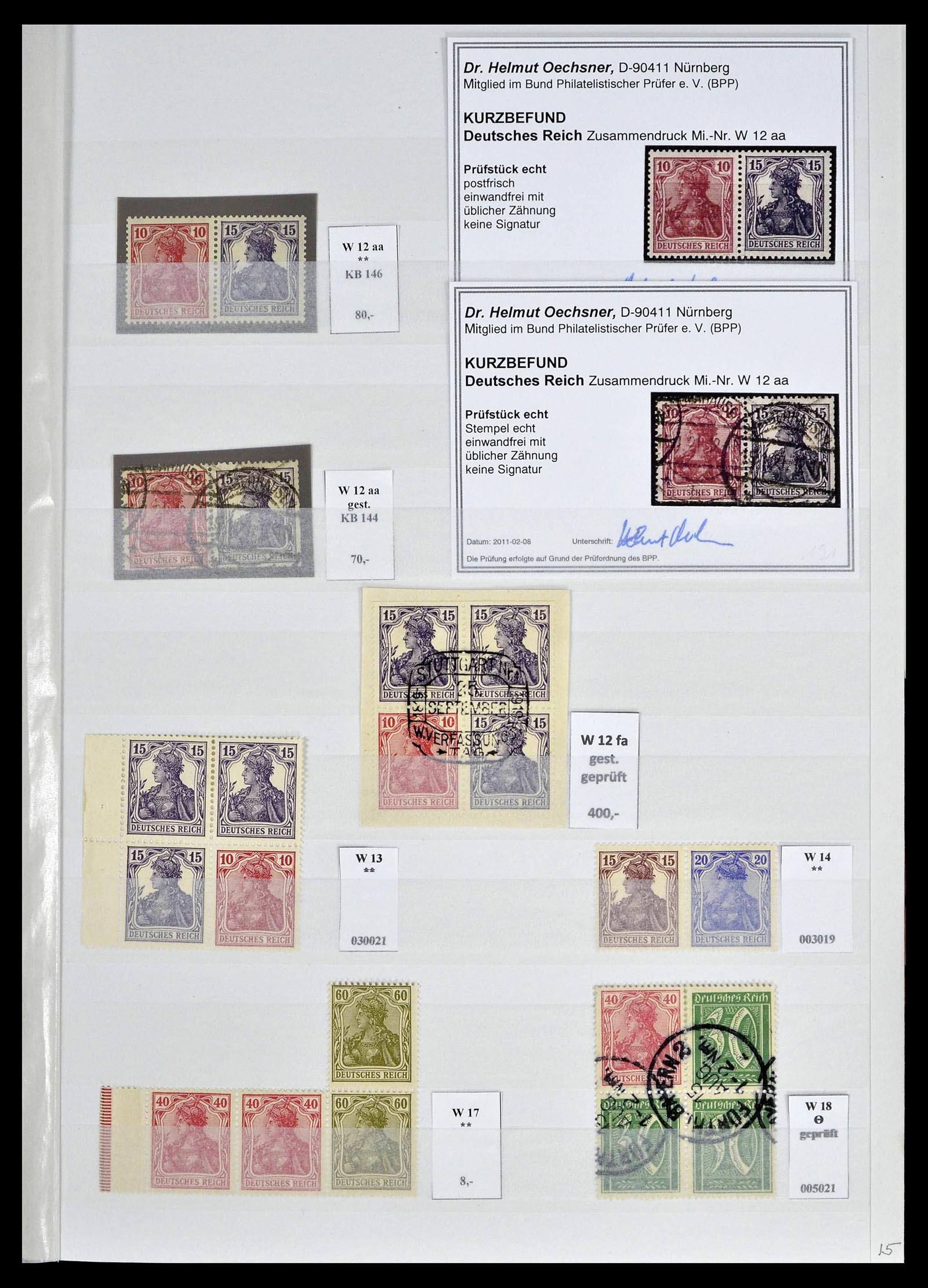 39405 0016 - Stamp collection 39405 German Reich combinations 1910-1921.