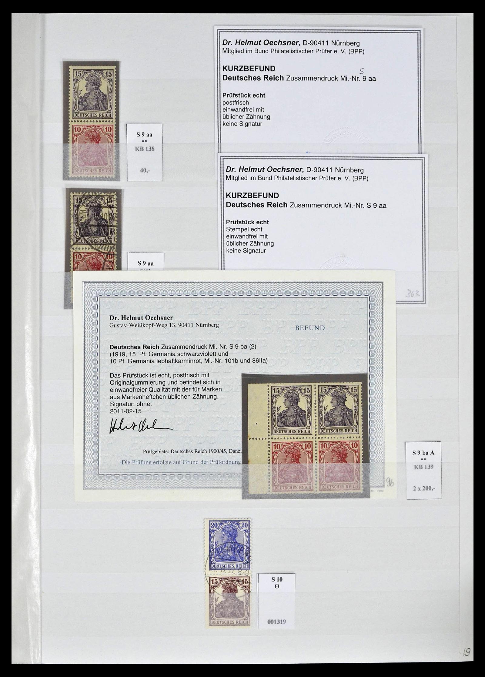 39405 0020 - Stamp collection 39405 German Reich combinations 1910-1921.