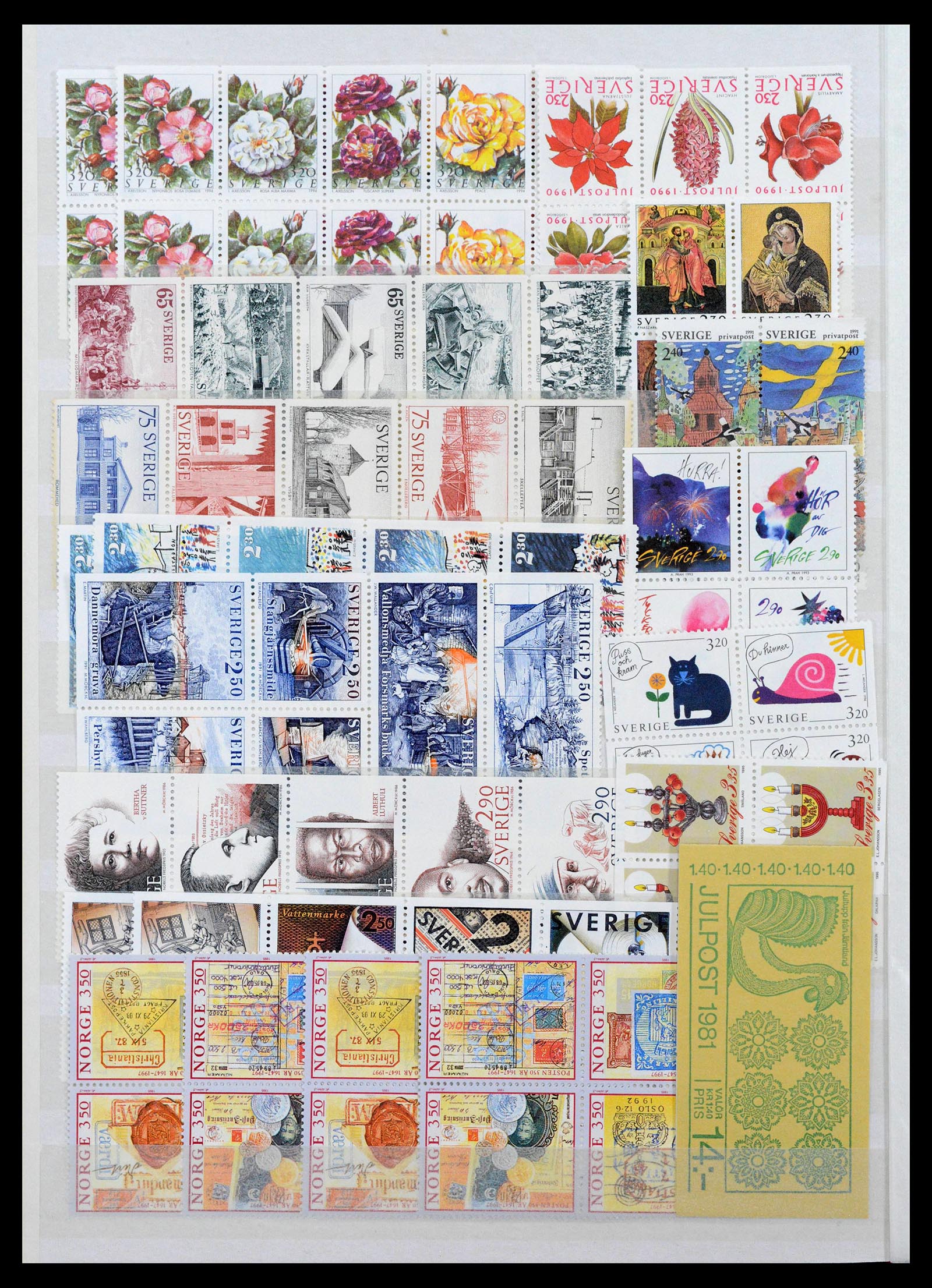 39414 0020 - Stamp collection 39414 Scandinavia mint never hinged until modern!