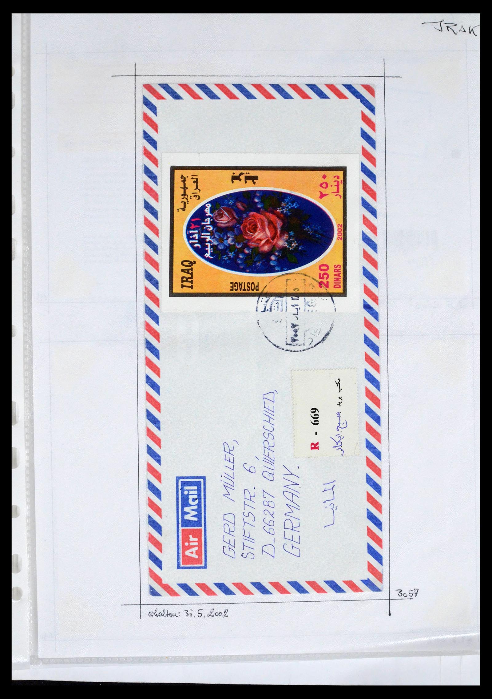 39418 0106 - Postzegelverzameling 39418 Irak brieven 1921-2001.