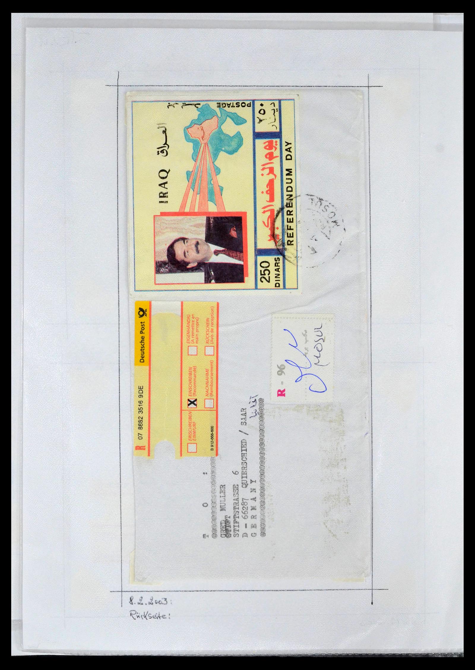 39418 0111 - Postzegelverzameling 39418 Irak brieven 1921-2001.