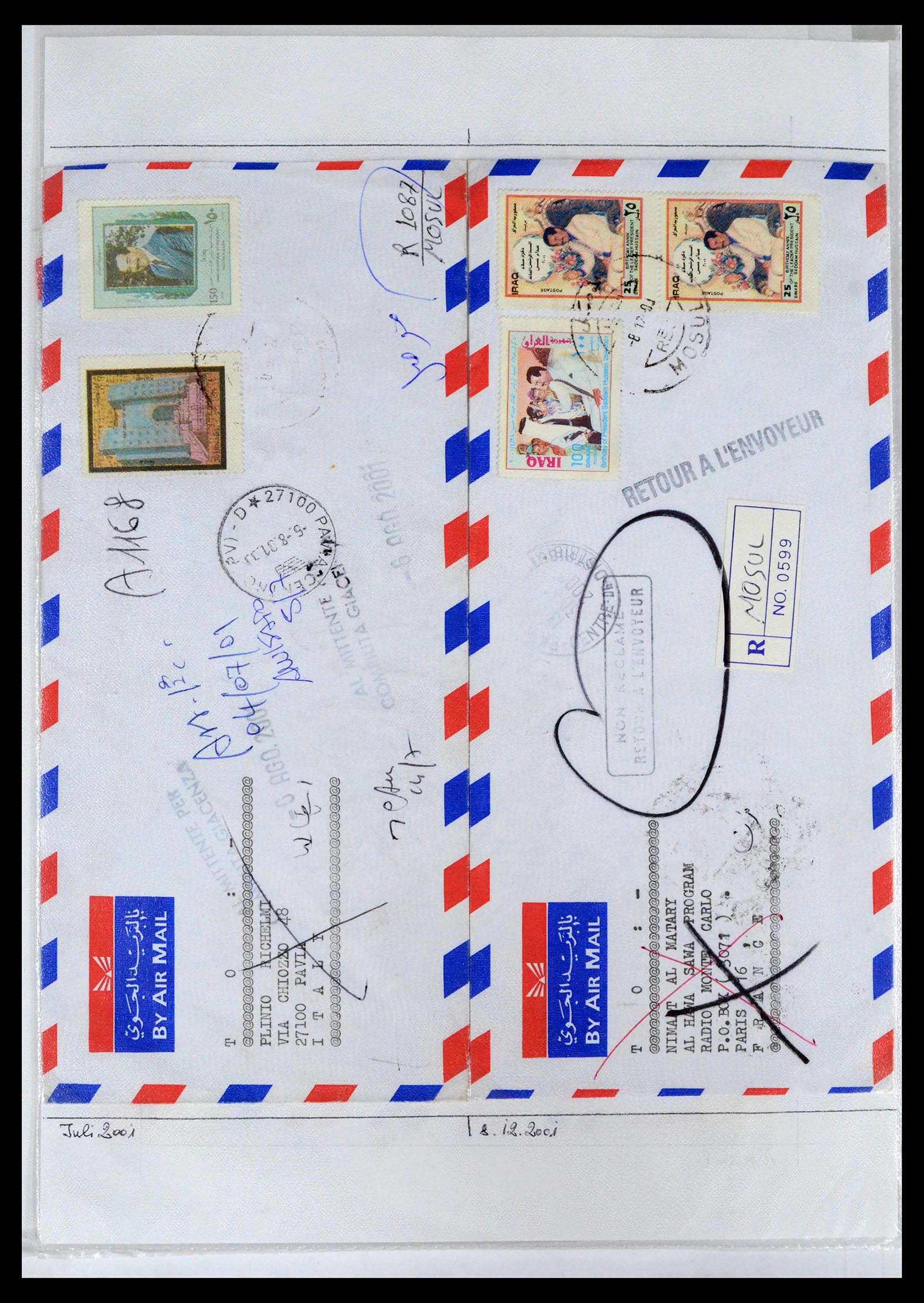 39418 0113 - Postzegelverzameling 39418 Irak brieven 1921-2001.