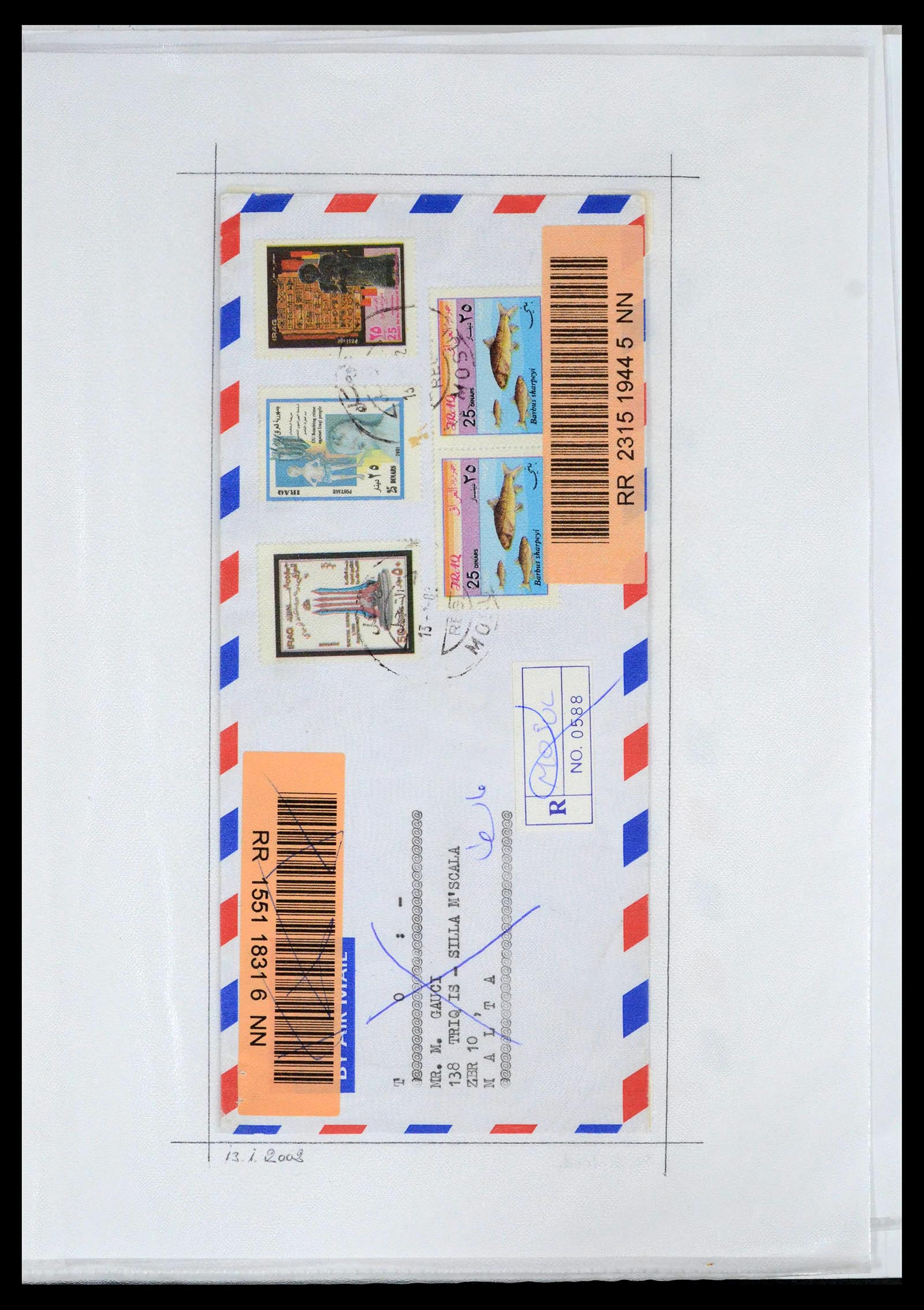 39418 0114 - Postzegelverzameling 39418 Irak brieven 1921-2001.
