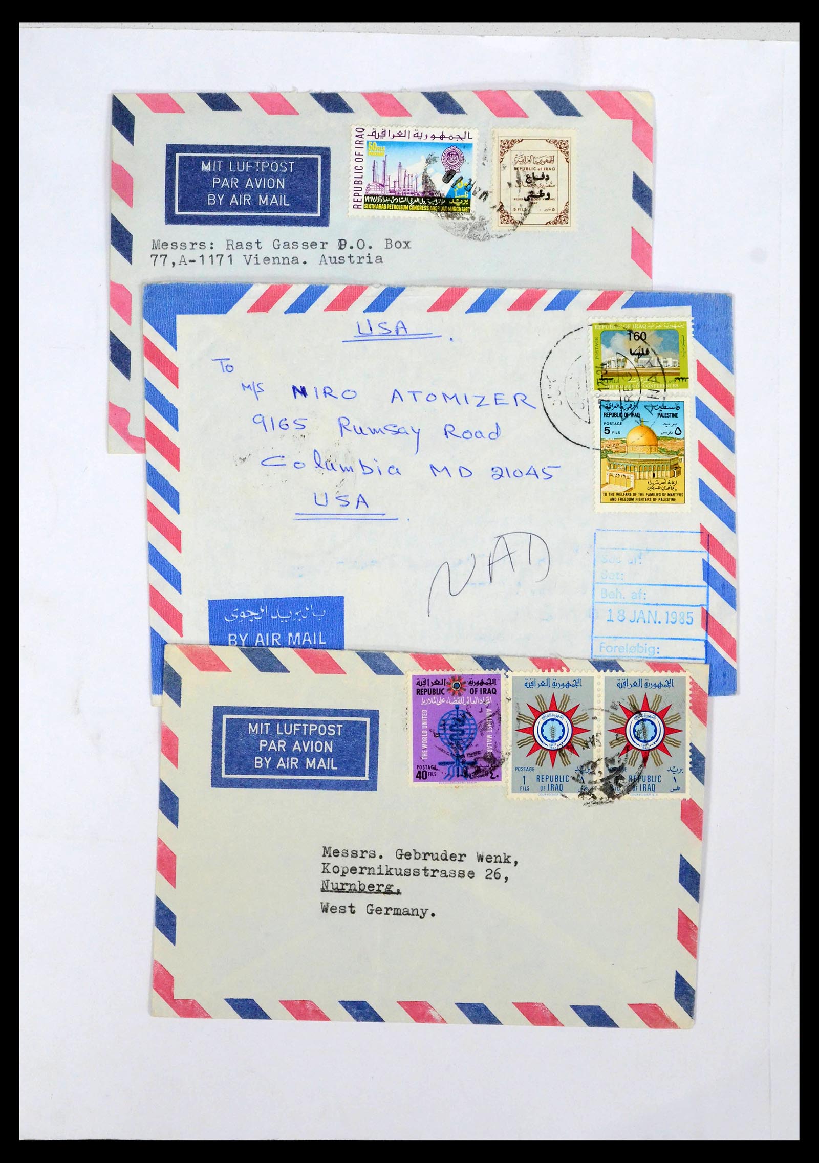 39418 0121 - Postzegelverzameling 39418 Irak brieven 1921-2001.