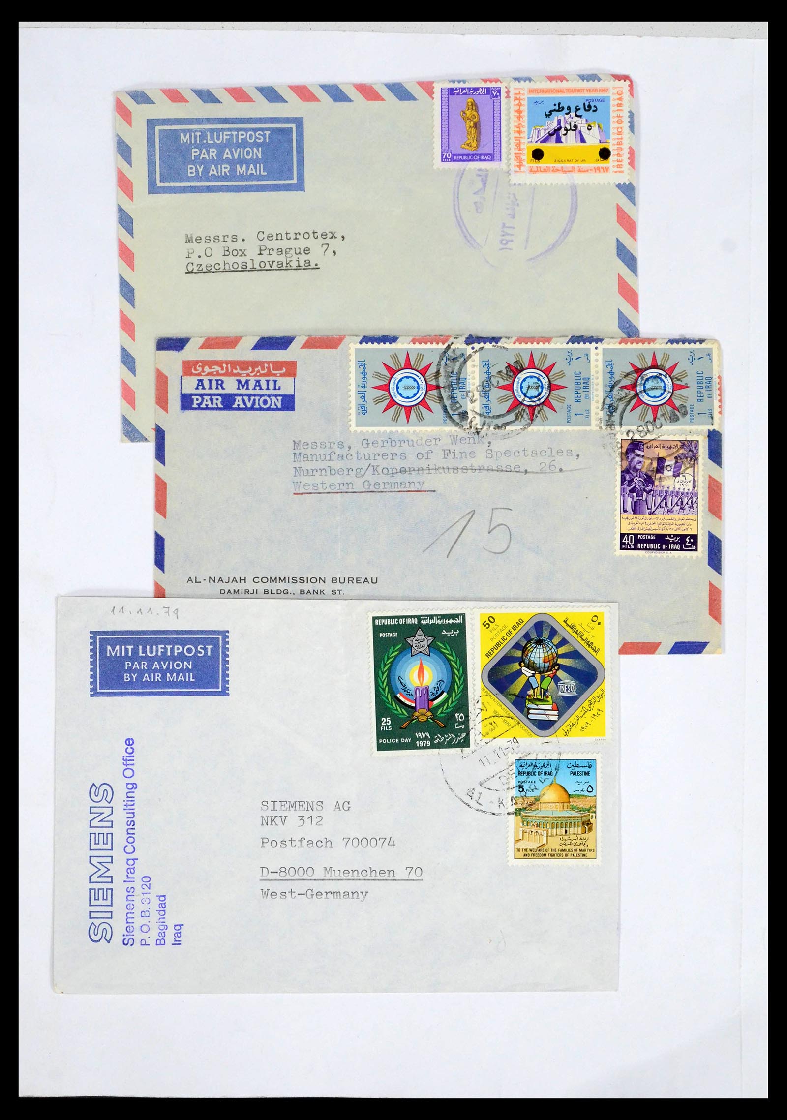 39418 0122 - Postzegelverzameling 39418 Irak brieven 1921-2001.