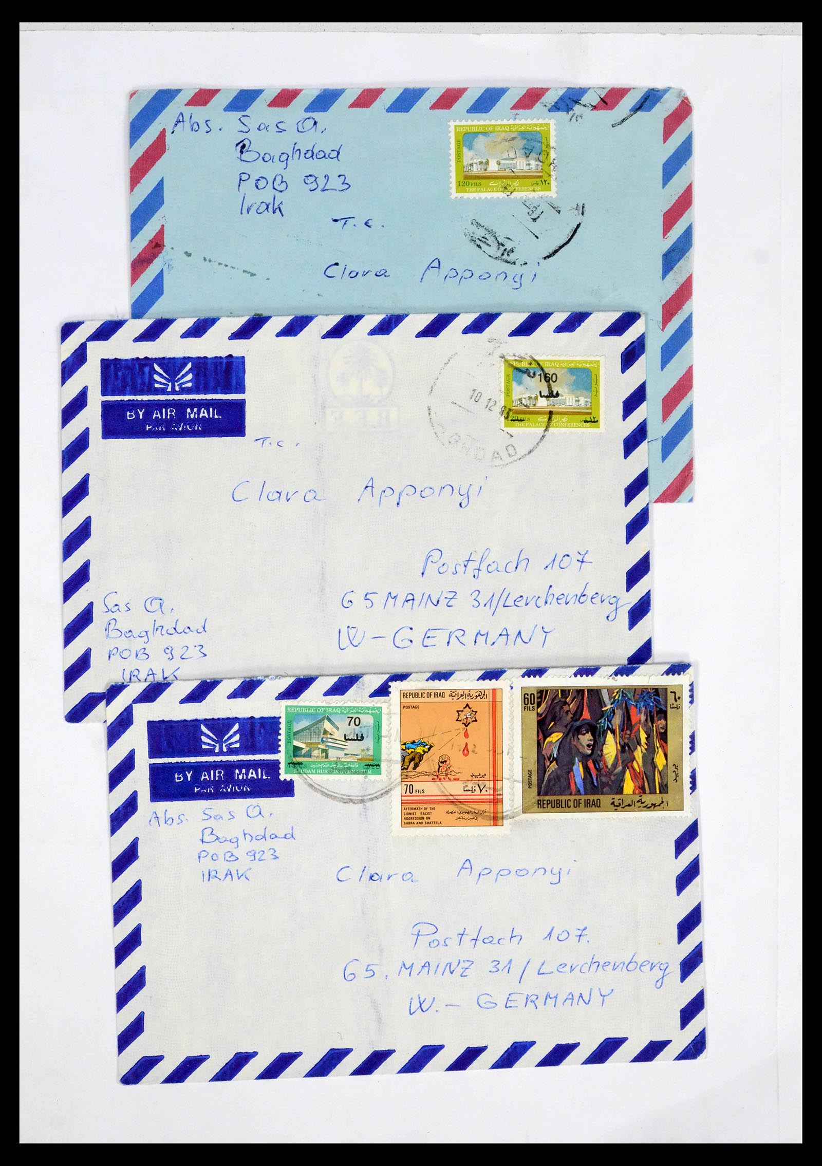 39418 0126 - Postzegelverzameling 39418 Irak brieven 1921-2001.