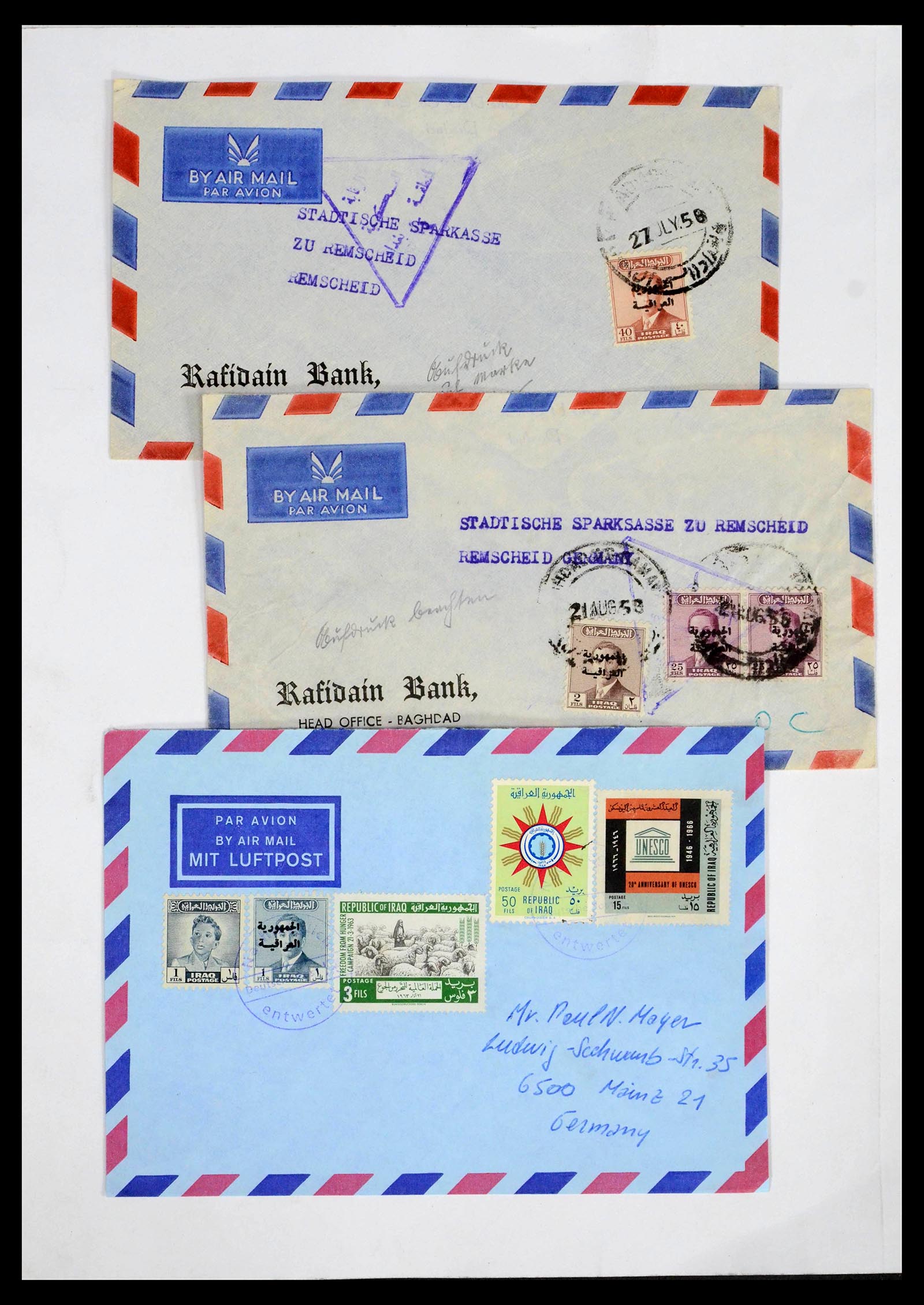 39418 0128 - Postzegelverzameling 39418 Irak brieven 1921-2001.