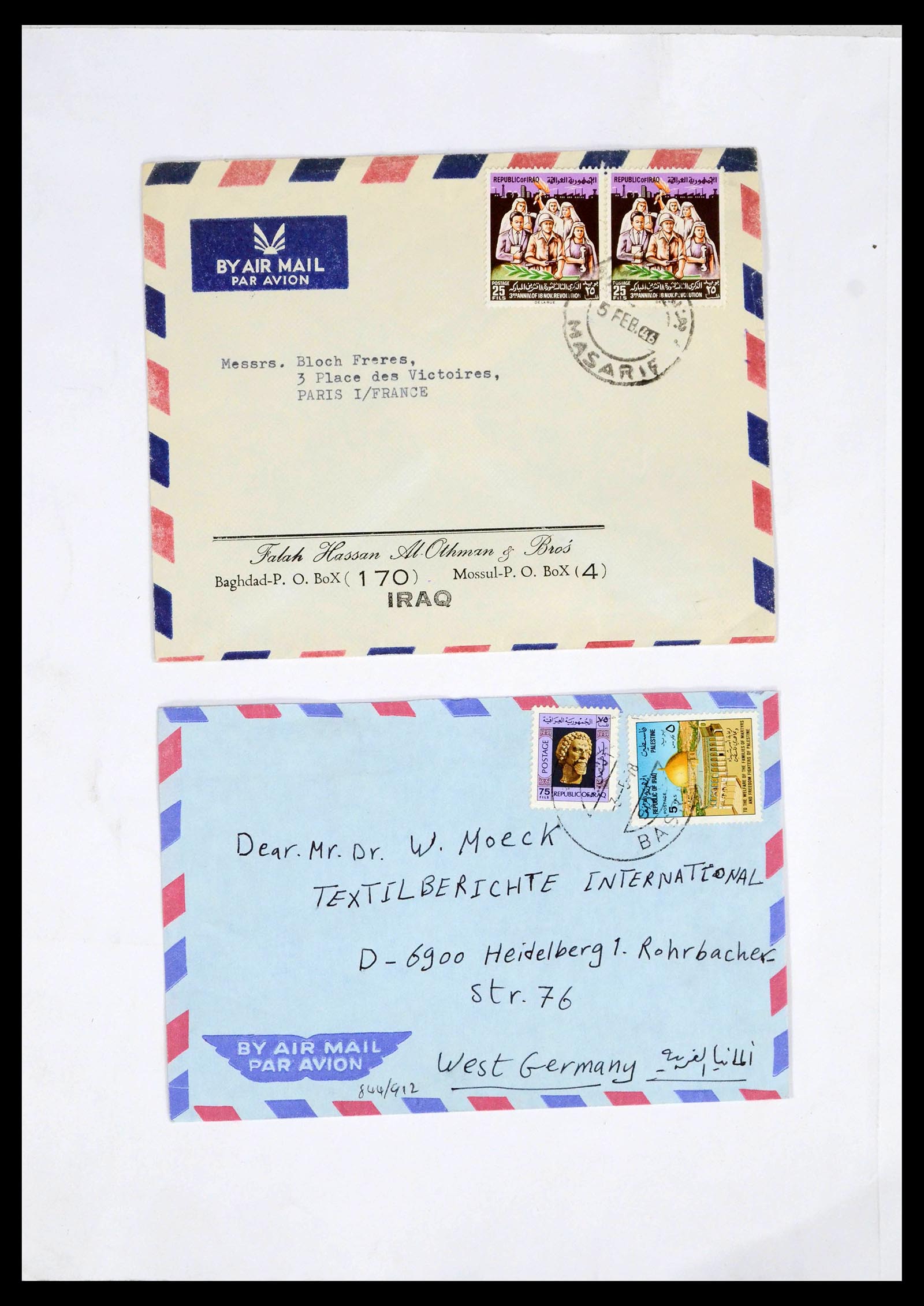 39418 0135 - Postzegelverzameling 39418 Irak brieven 1921-2001.