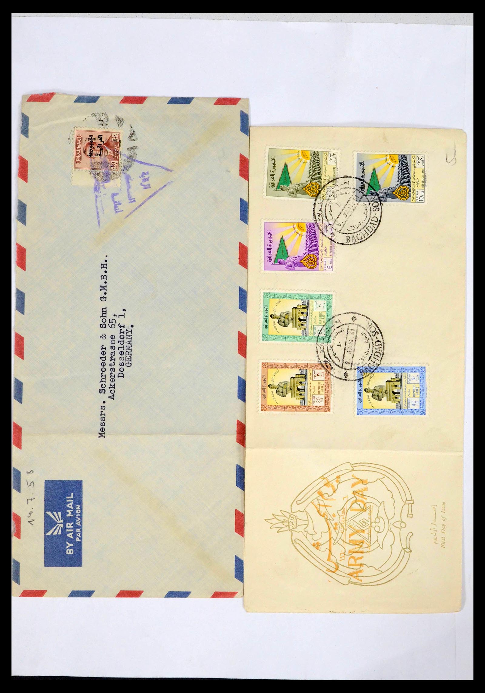 39418 0136 - Postzegelverzameling 39418 Irak brieven 1921-2001.
