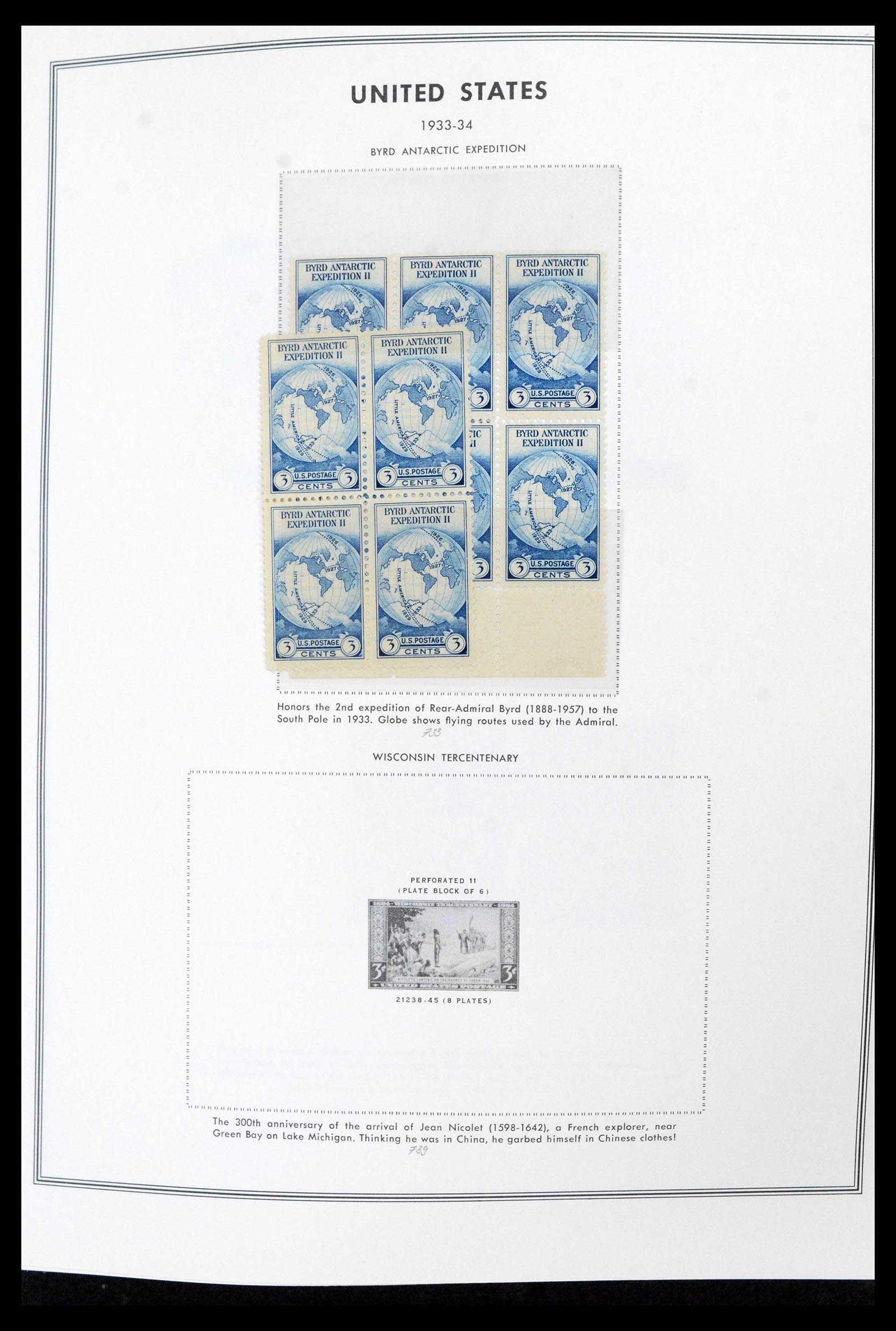 39419 0021 - Stamp collection 39419 USA plateblocs 1919-1980.