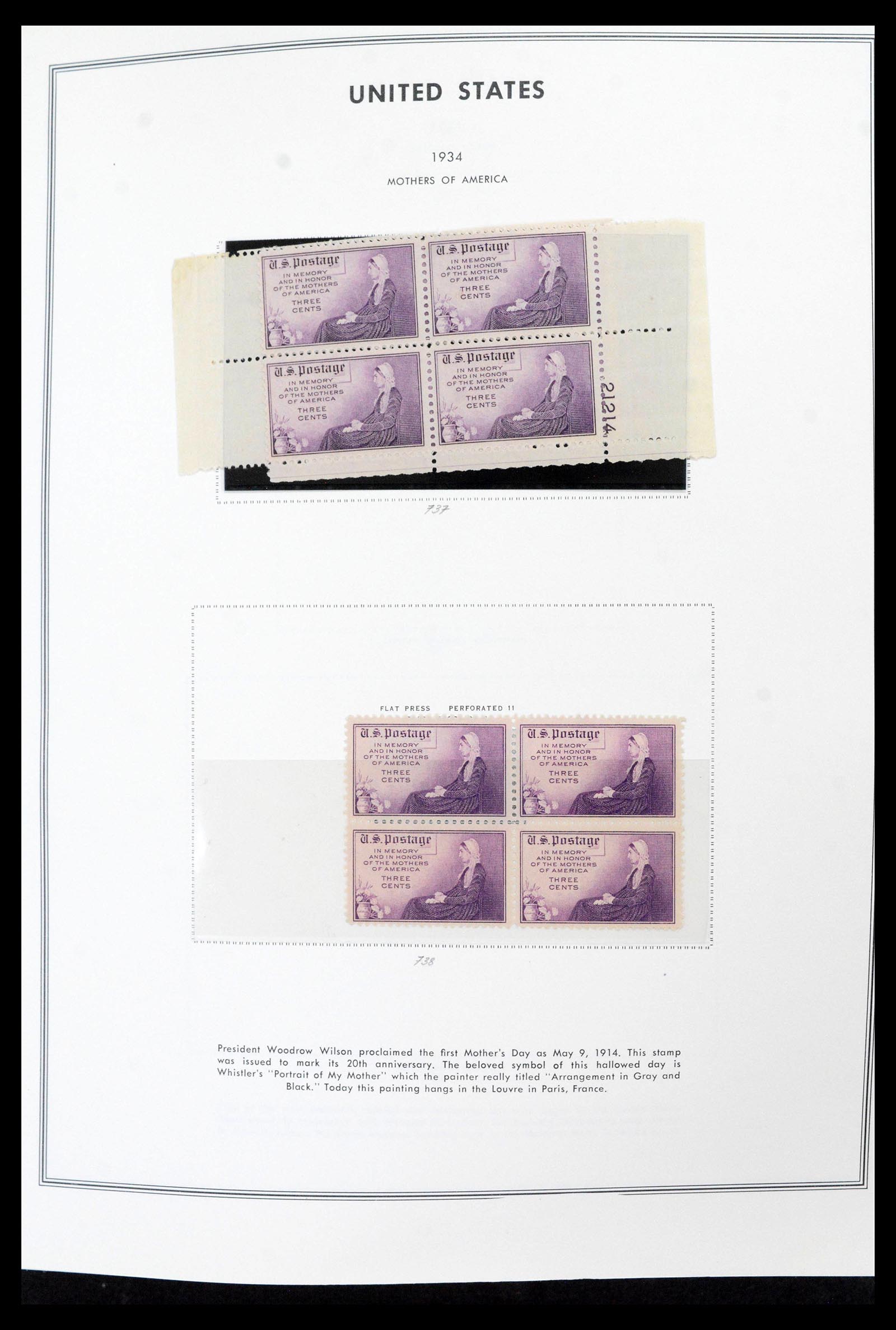 39419 0022 - Stamp collection 39419 USA plateblocs 1919-1980.