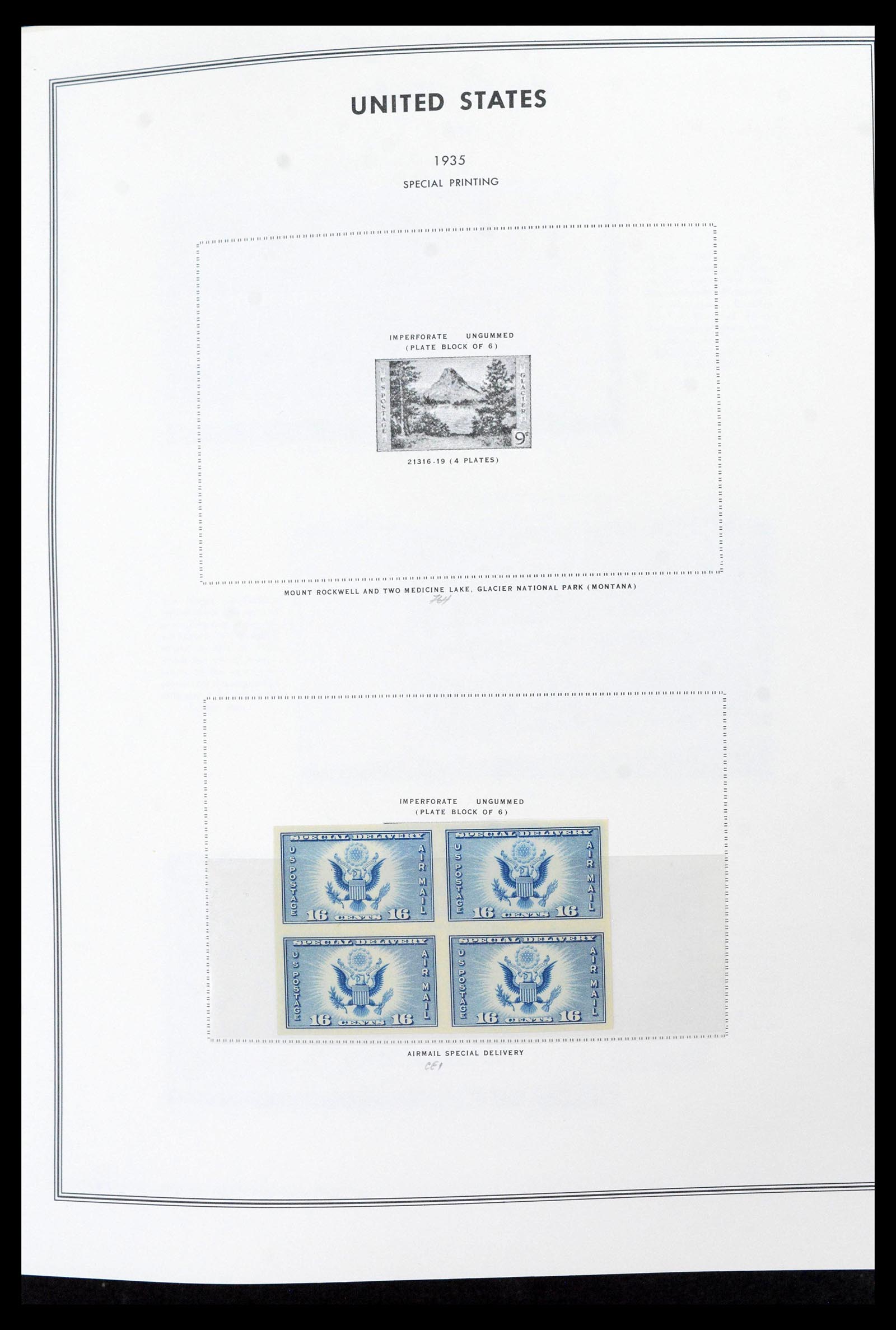 39419 0025 - Stamp collection 39419 USA plateblocs 1919-1980.