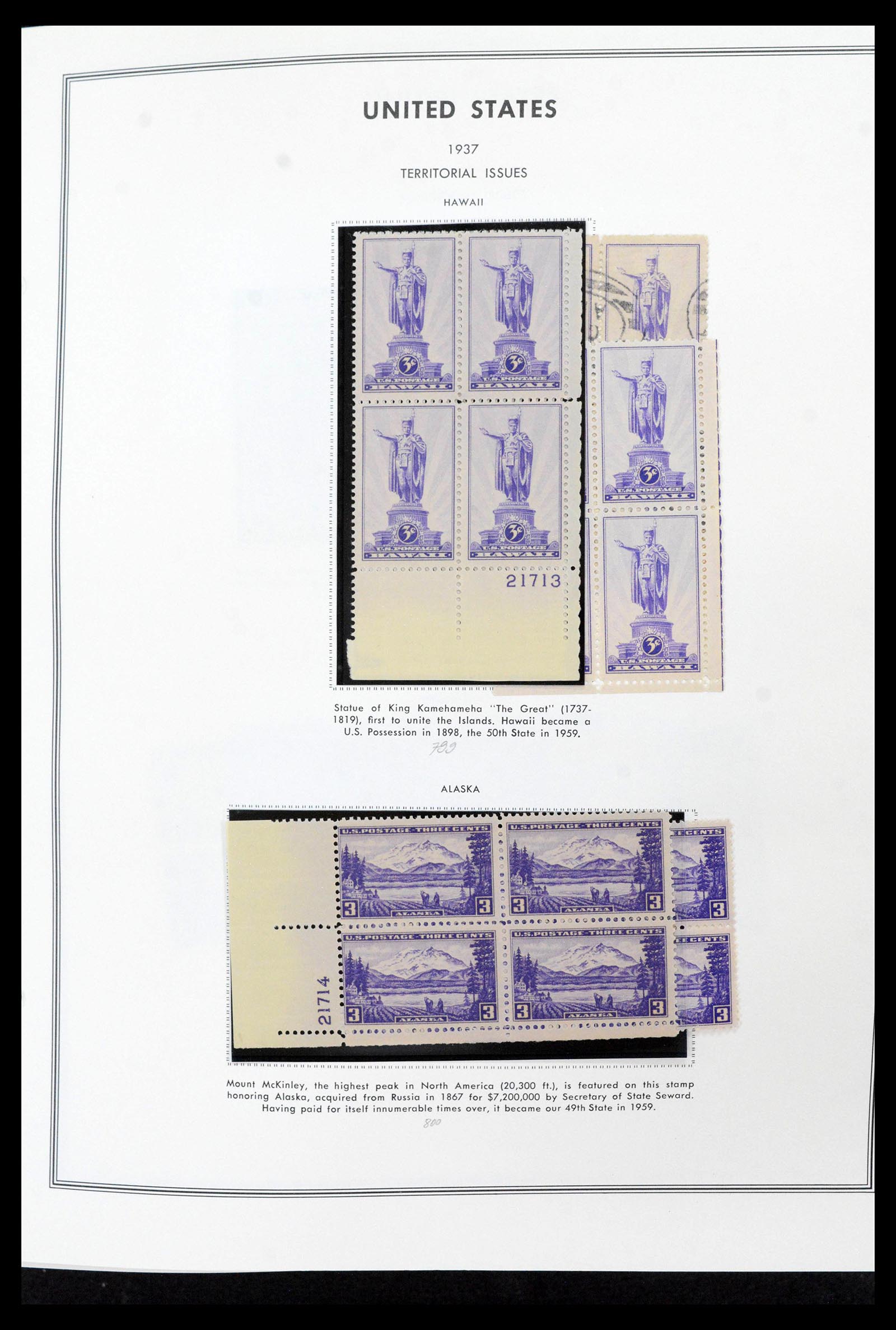 39419 0033 - Stamp collection 39419 USA plateblocs 1919-1980.