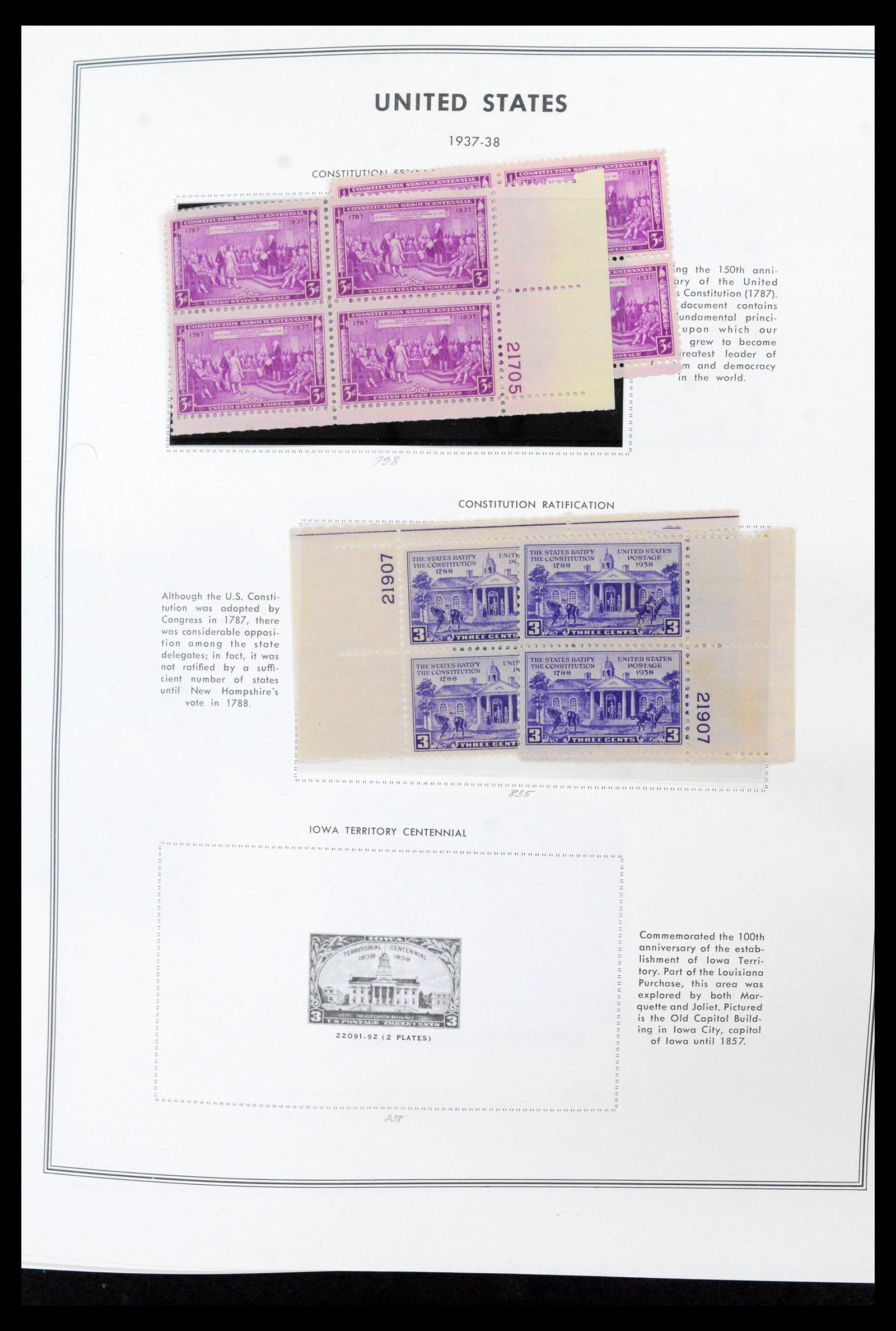 39419 0035 - Stamp collection 39419 USA plateblocs 1919-1980.