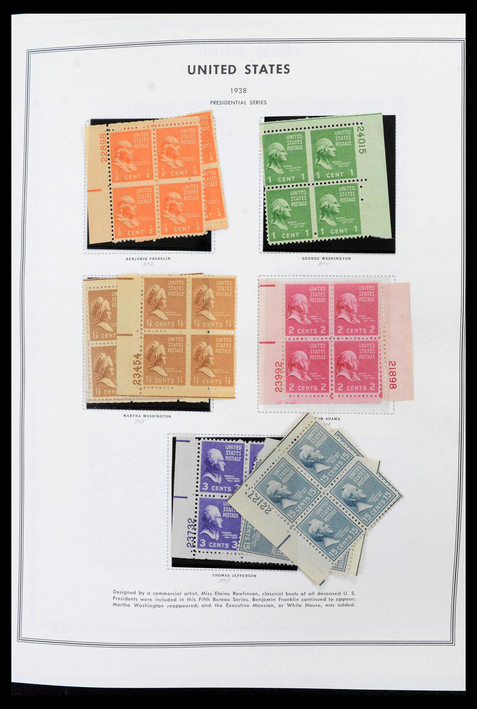 39419 0036 - Stamp collection 39419 USA plateblocs 1919-1980.