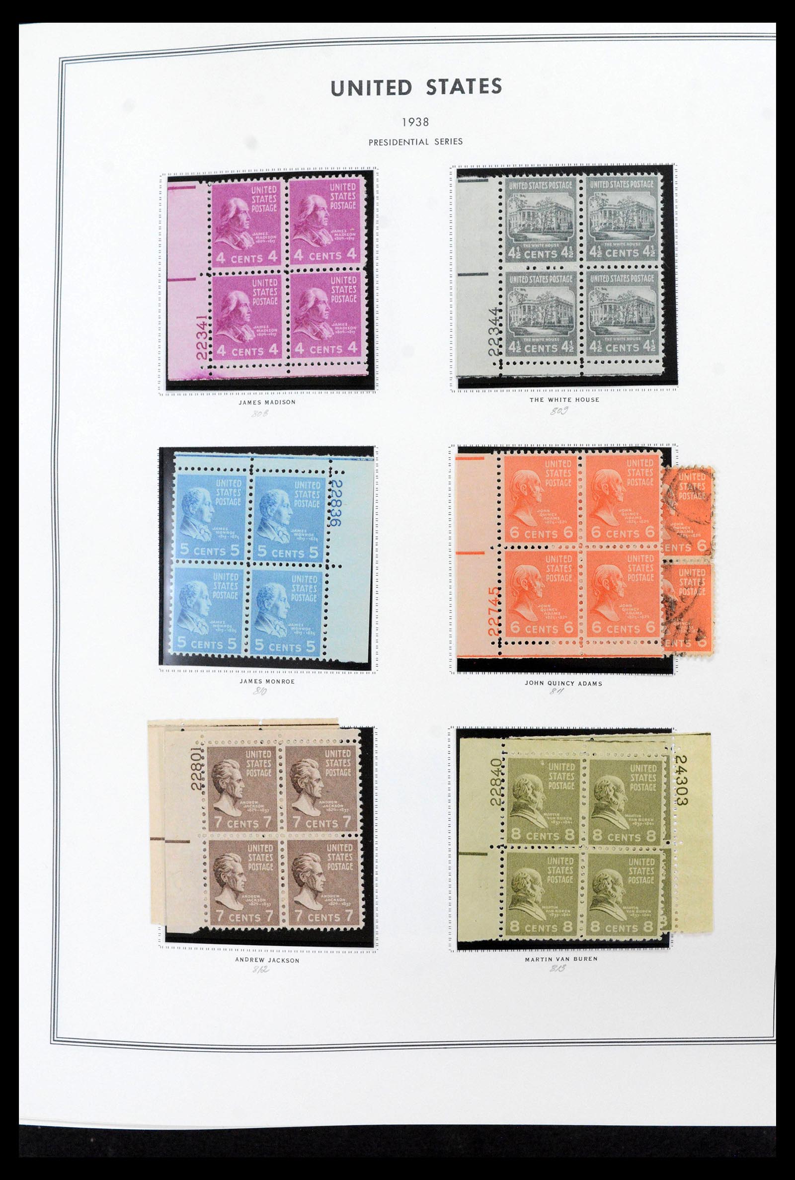 39419 0037 - Stamp collection 39419 USA plateblocs 1919-1980.